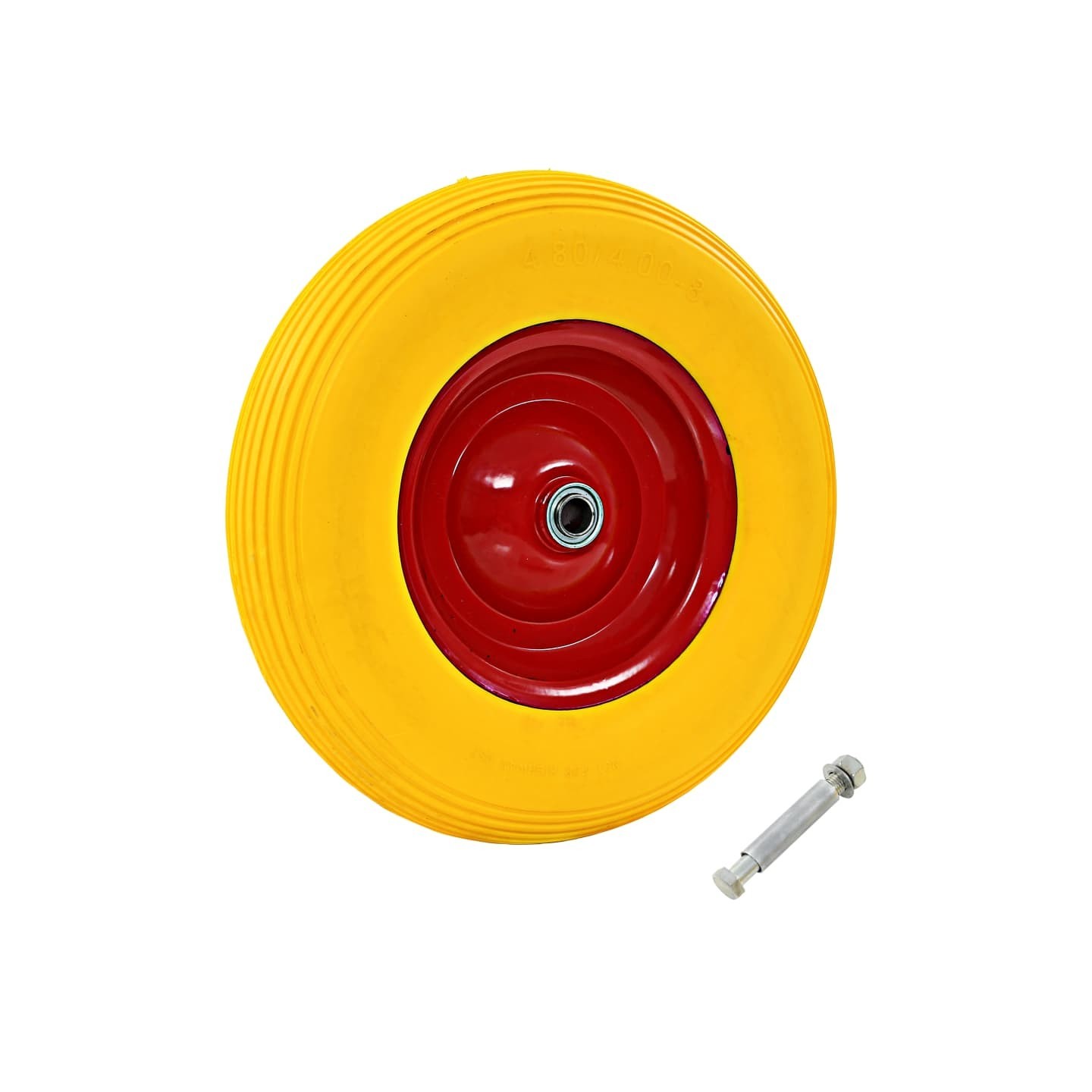 Roue pour brouette avec axe PU solide 4.00-8 390 mm