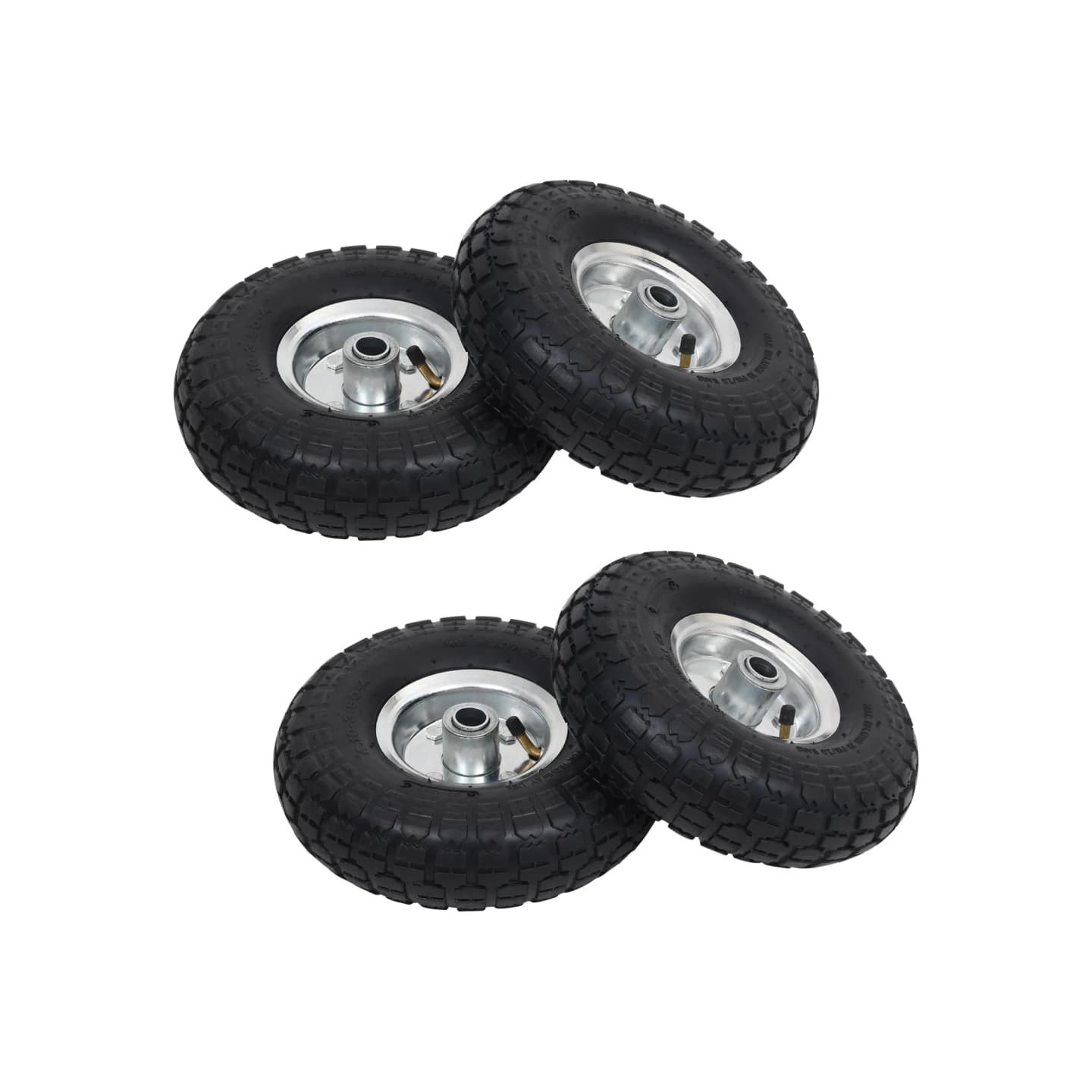 Roue de diable 4 pcs Caoutchouc 4.10/3.50-4 (260 x 83 mm)