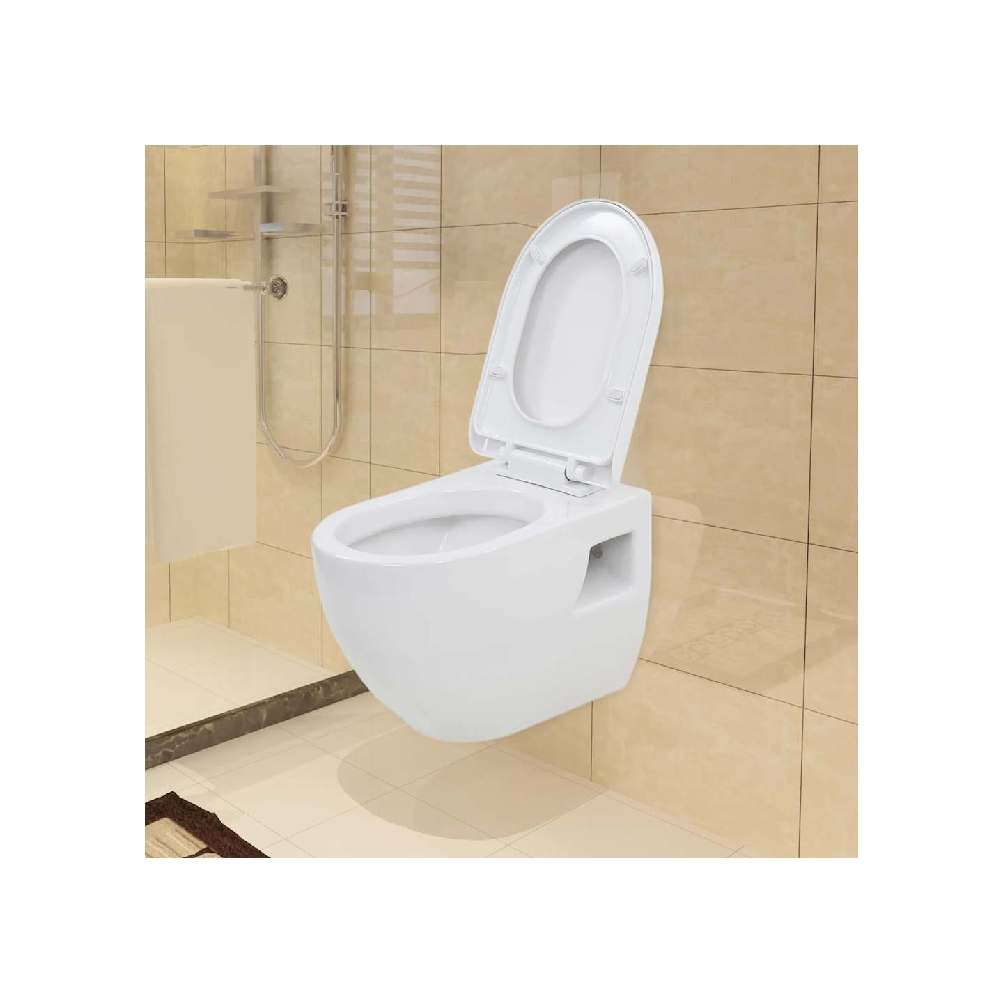 WC suspendu en céramique Blanc