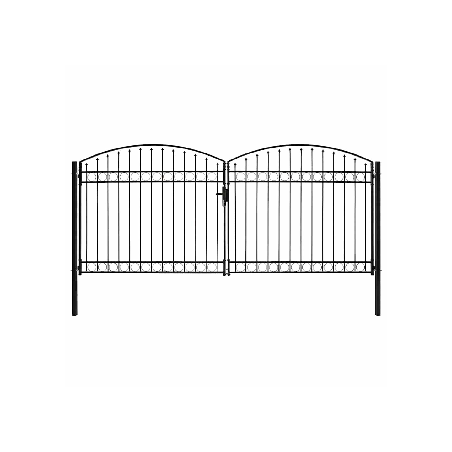 Portail de clôture ASSEN à double porte avec arc en acier 400x200 cm