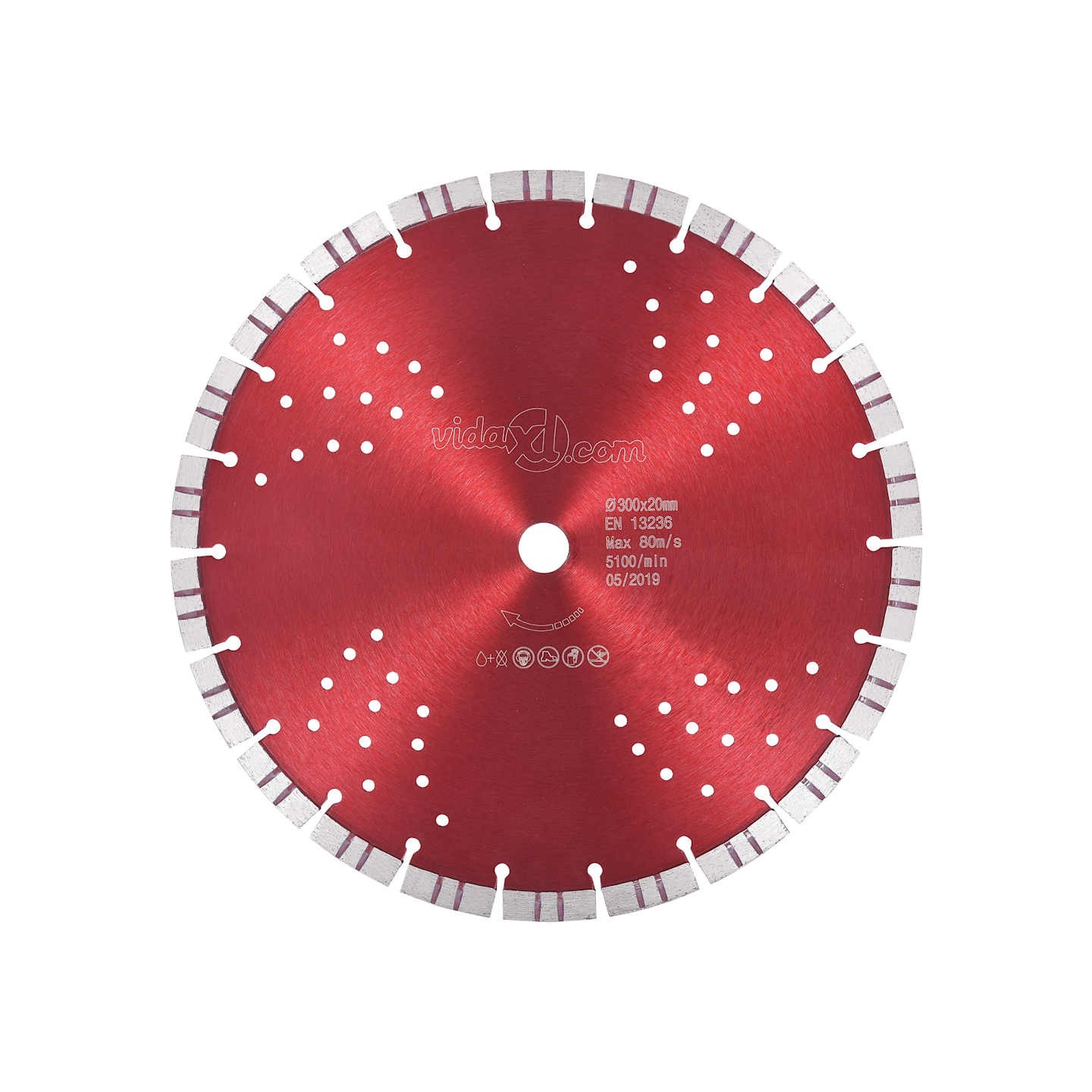 Disque de coupe diamanté avec turbo et trous Acier 300 mm