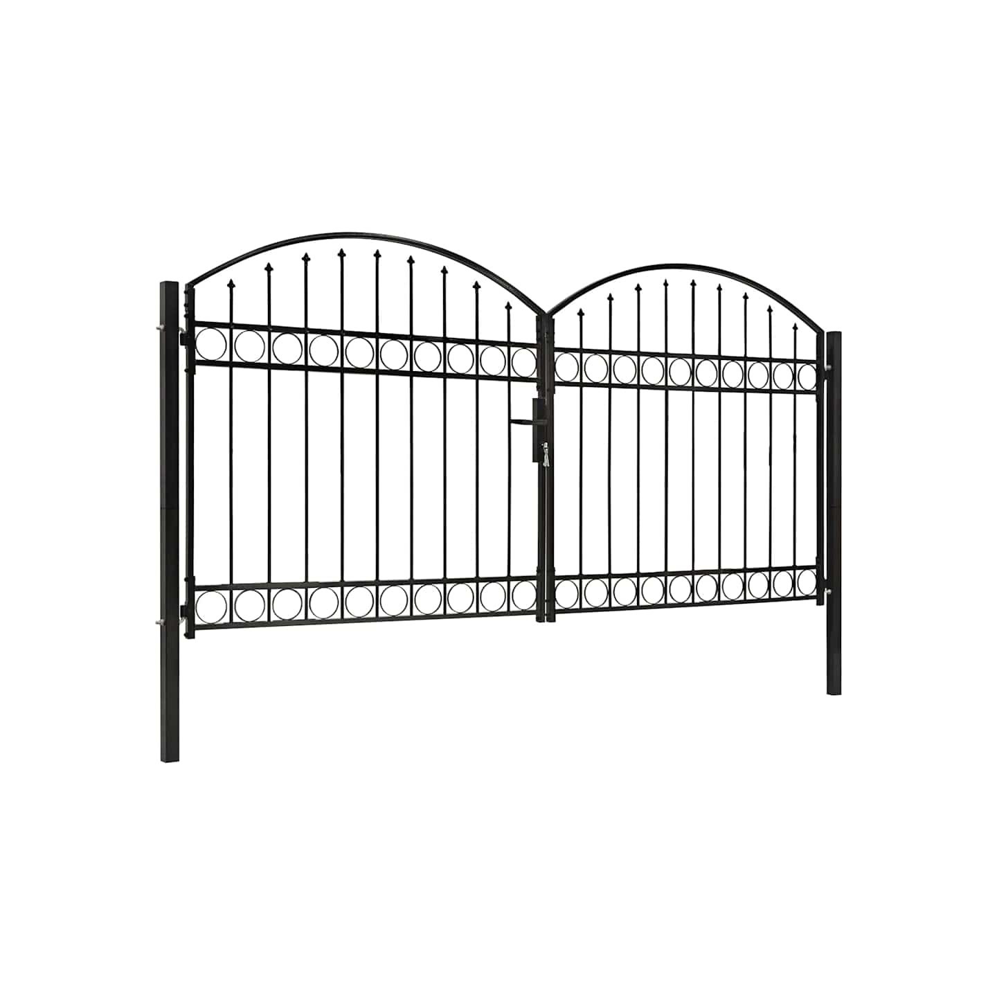 Portail de clôture ASSEN à double porte avec arc 300x125 cm