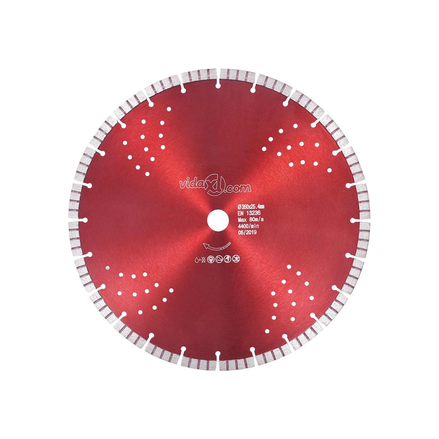Disque de coupe diamanté avec turbo et trous Acier 350 mm