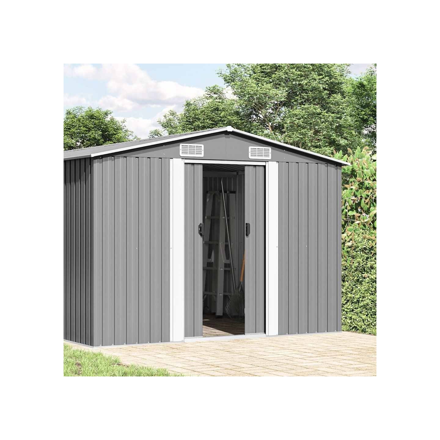 Abri de jardin 257x580x181 cm Métal Gris