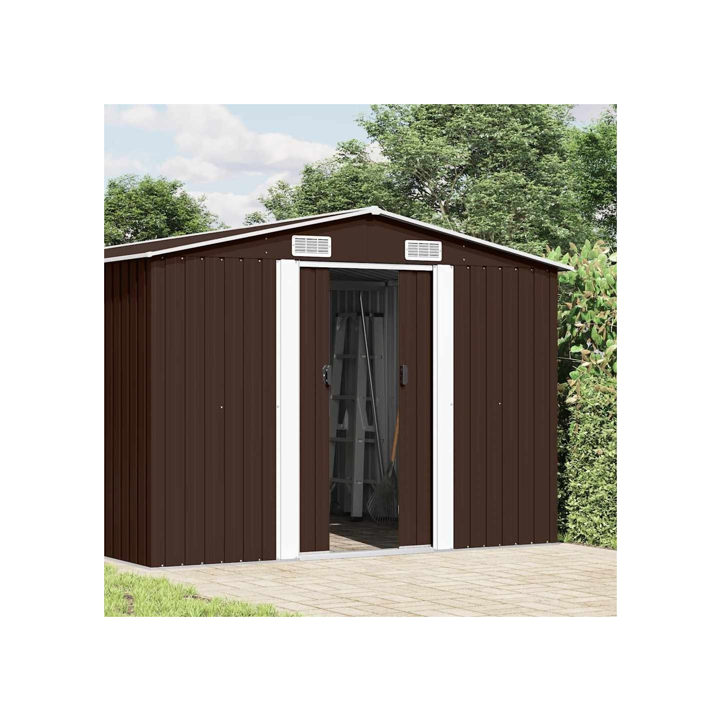 Abri de jardin 257x392x181 cm Métal Marron
