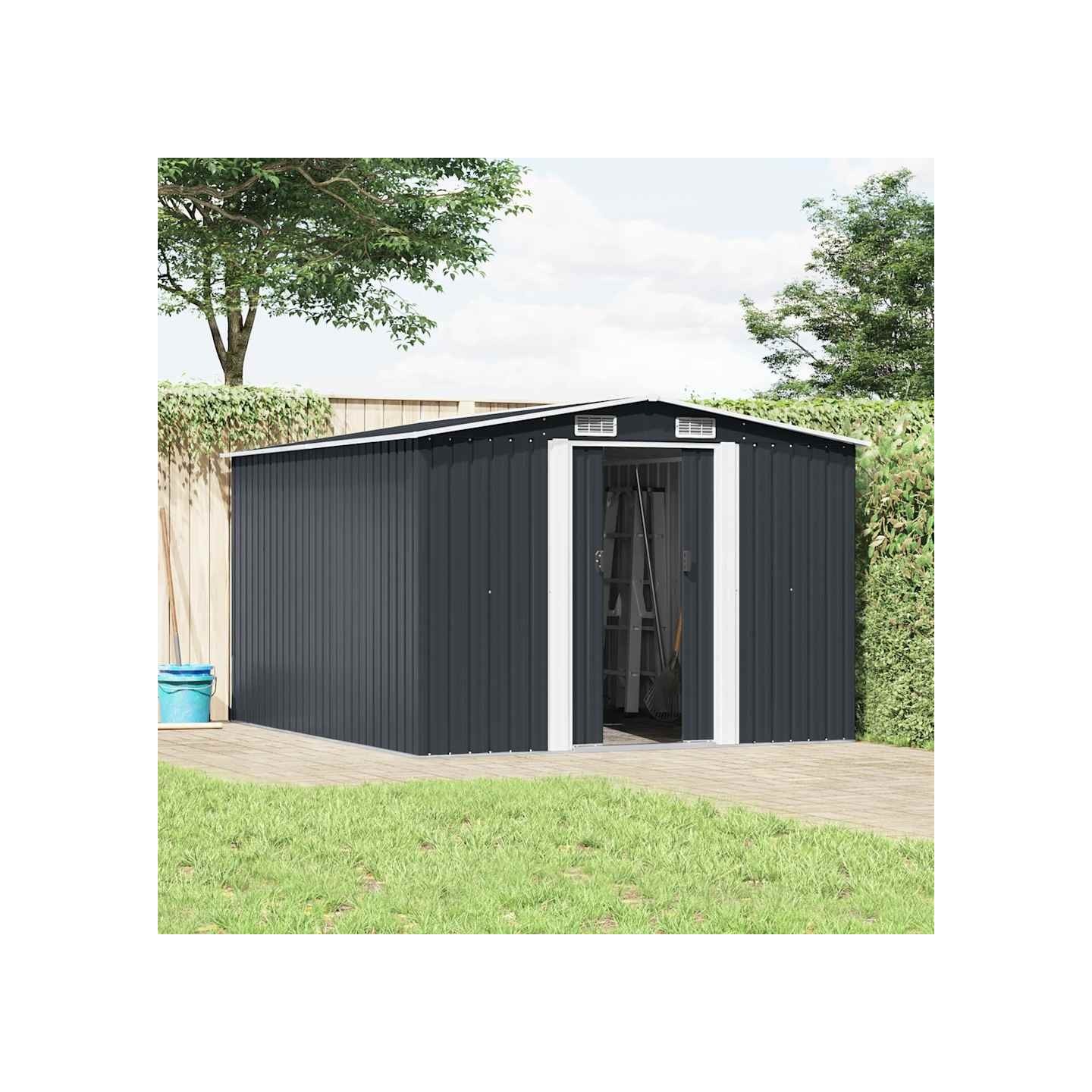 Abri de jardin 257x298x178 cm Métal Anthracite