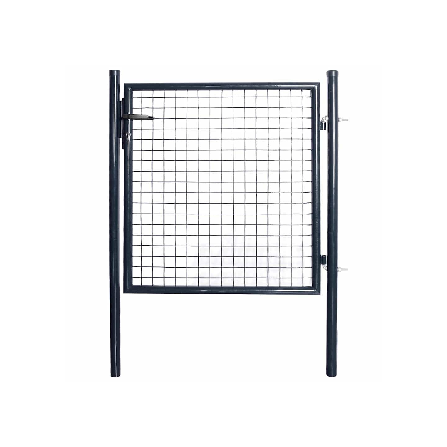 Portail de jardin grillagé en acier galvanisé 100x100 cm gris