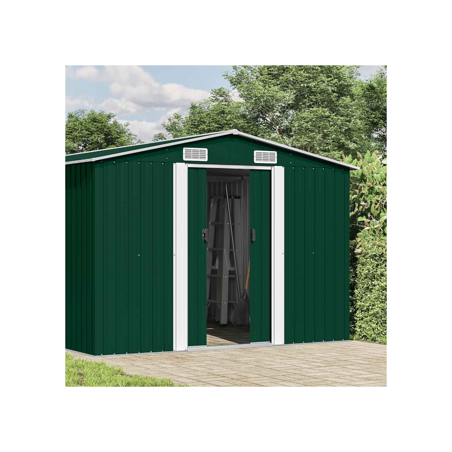 Abri de jardin 257x392x181 cm Métal Vert