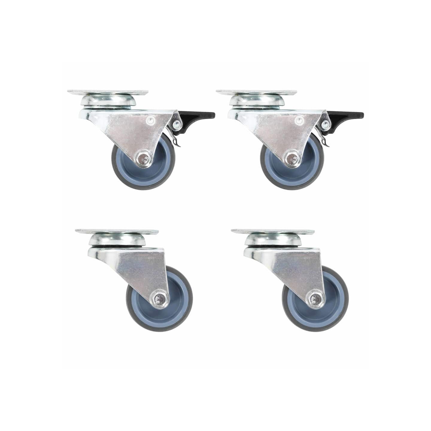 Roulettes pivotantes doubles 4 pcs 50 mm