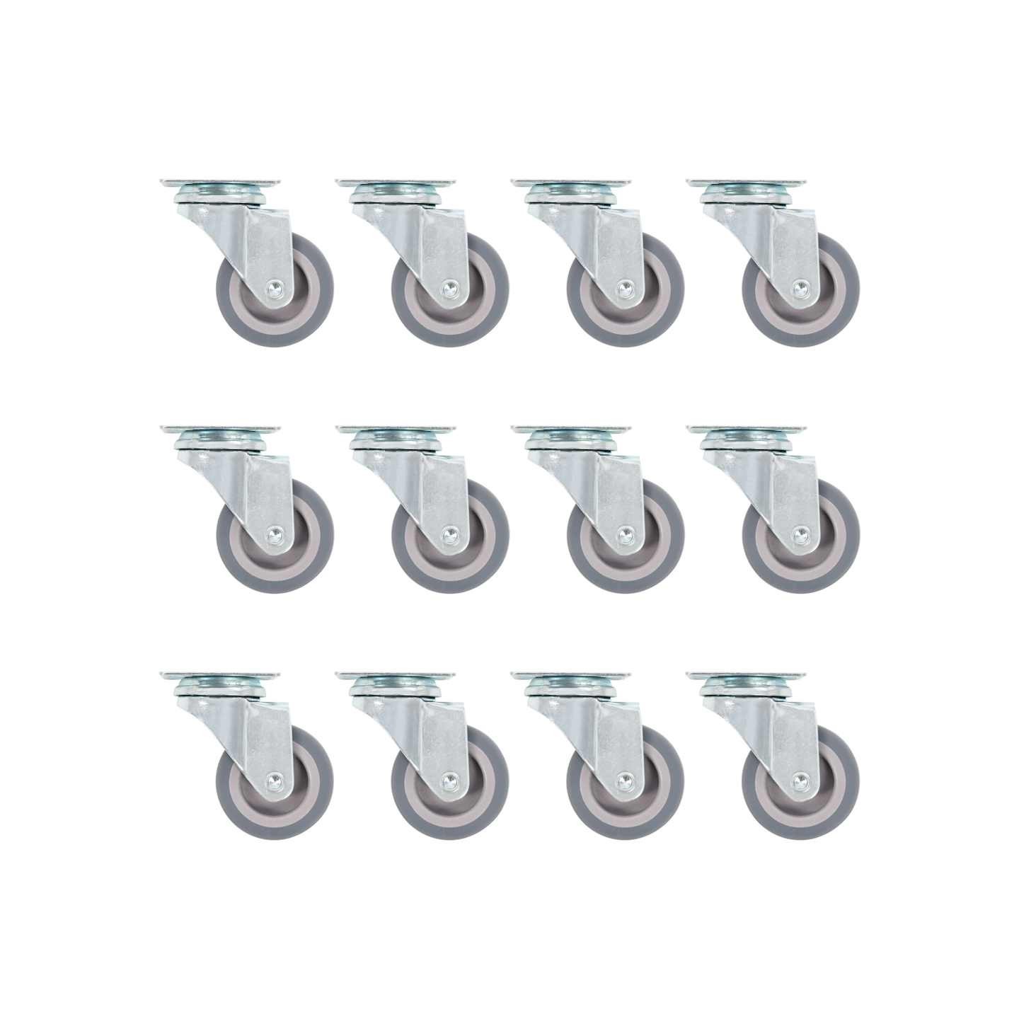 12 pcs Roulettes pivotantes 50 mm