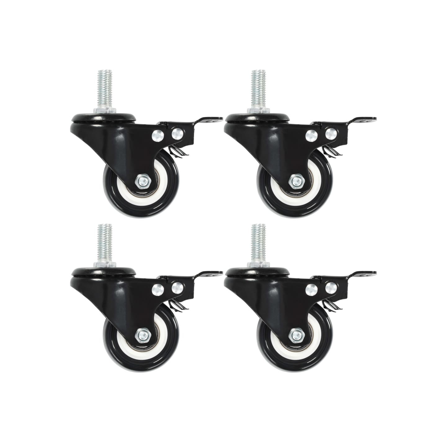Roulettes pivotantes avec freins 4 pcs 50 mm
