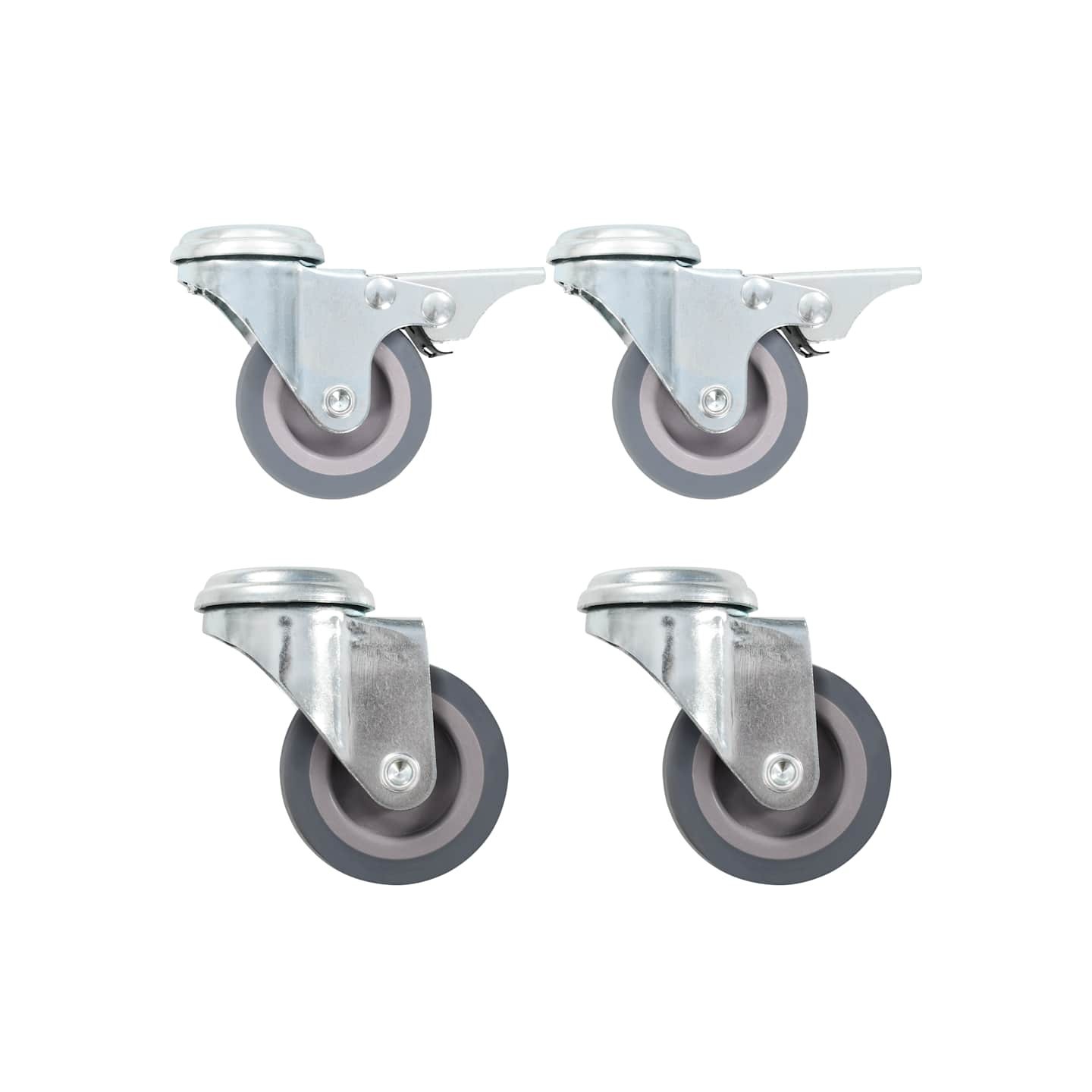 4 pcs Roulettes pivotantes à trou de boulon 50 mm