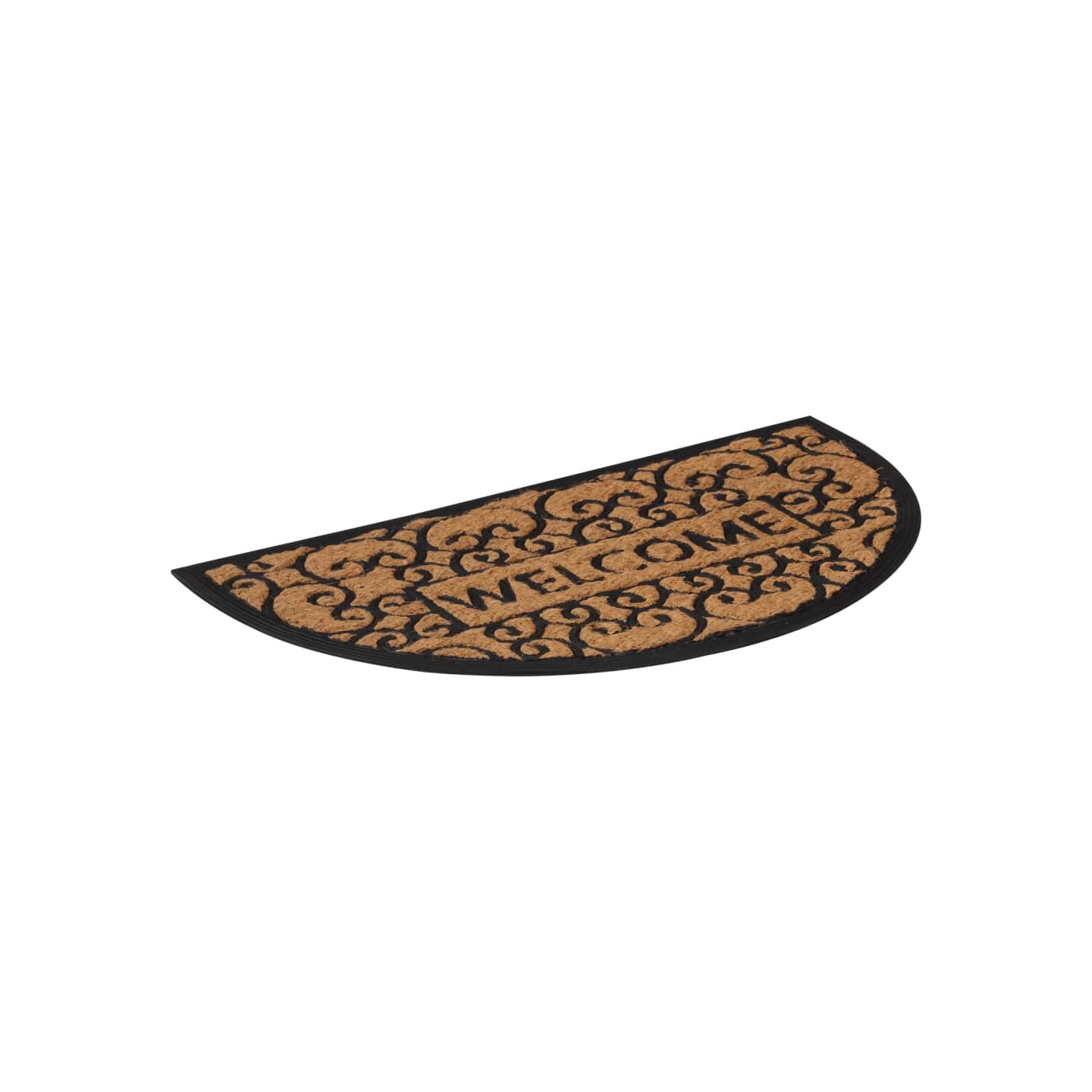 Tapis de porte demi-rond 45x75 cm caoutchouc et fibre de coco
