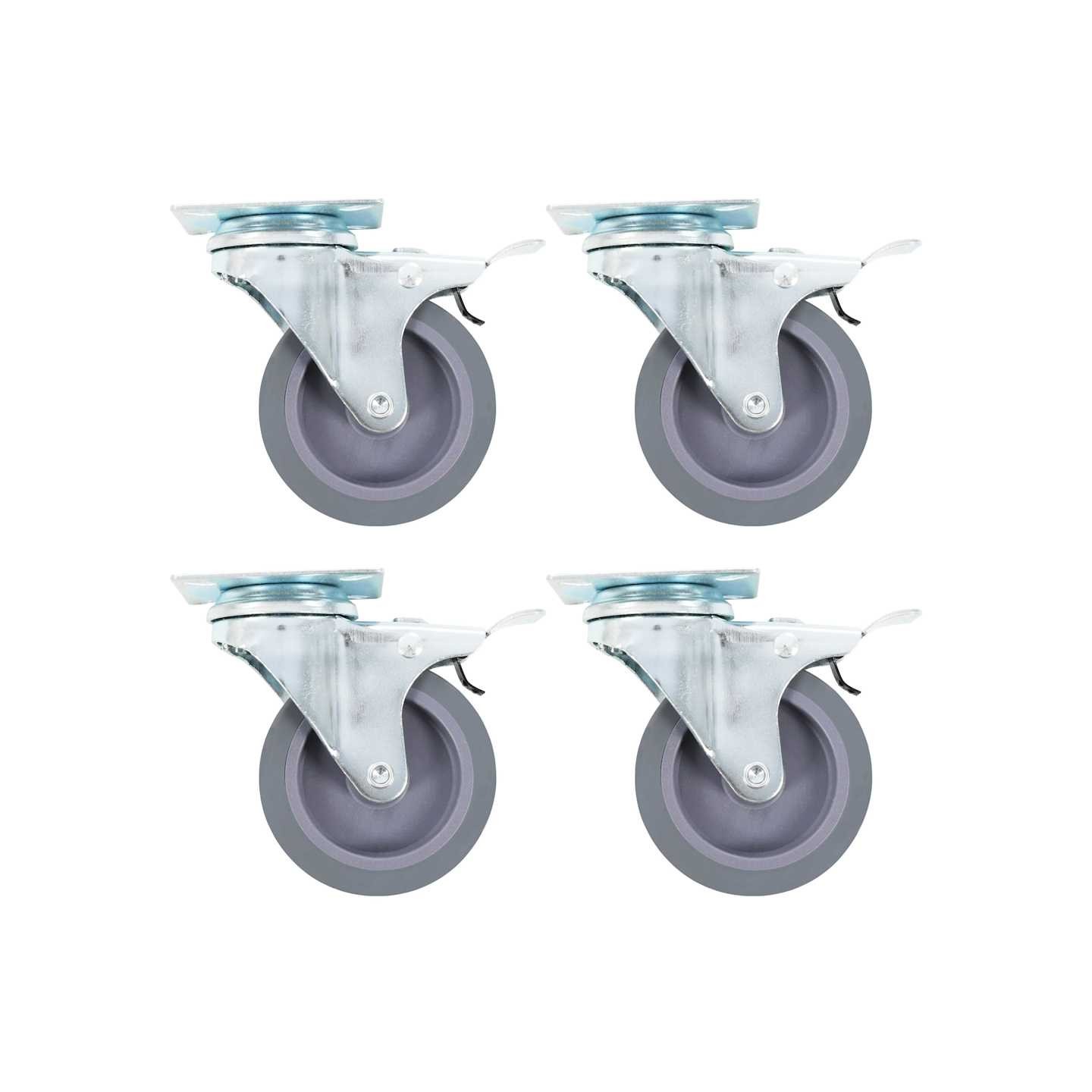 Roulettes pivotantes avec double frein 4 pcs 75 mm