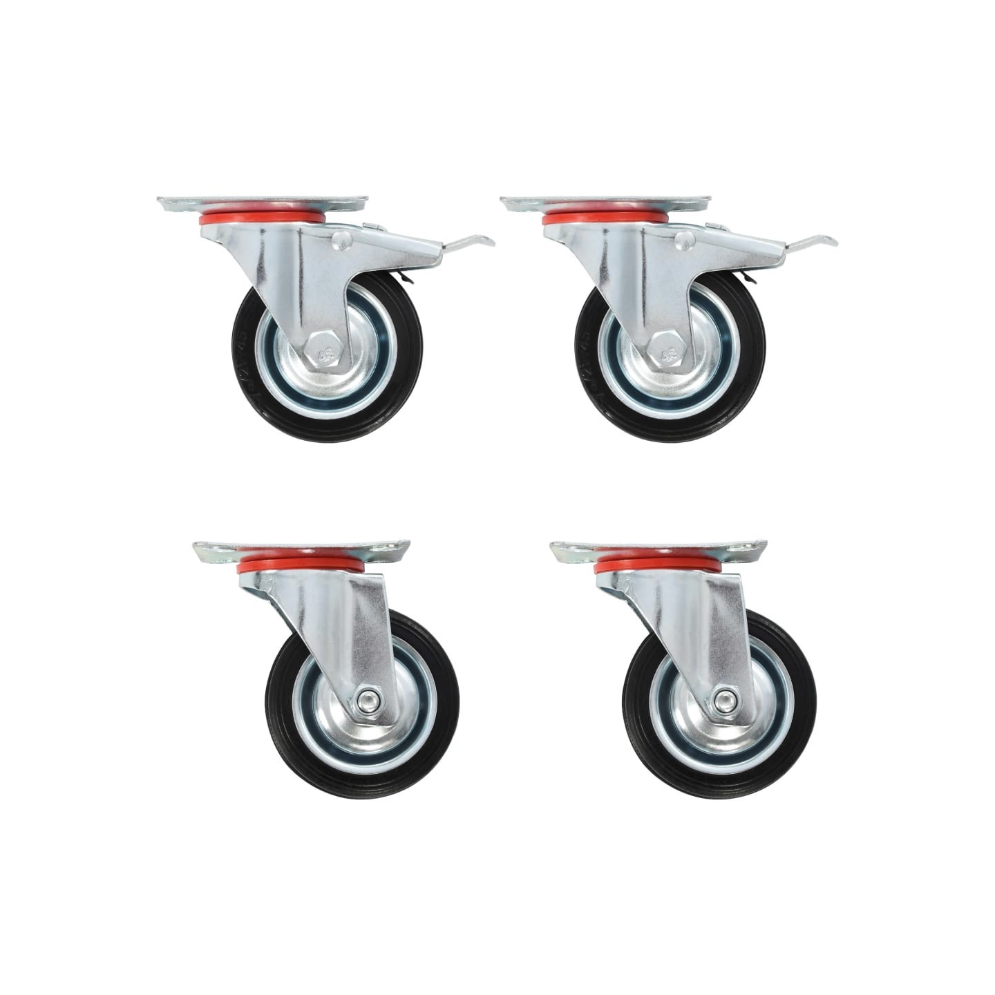 Roulettes pivotantes 4 pcs 75 mm
