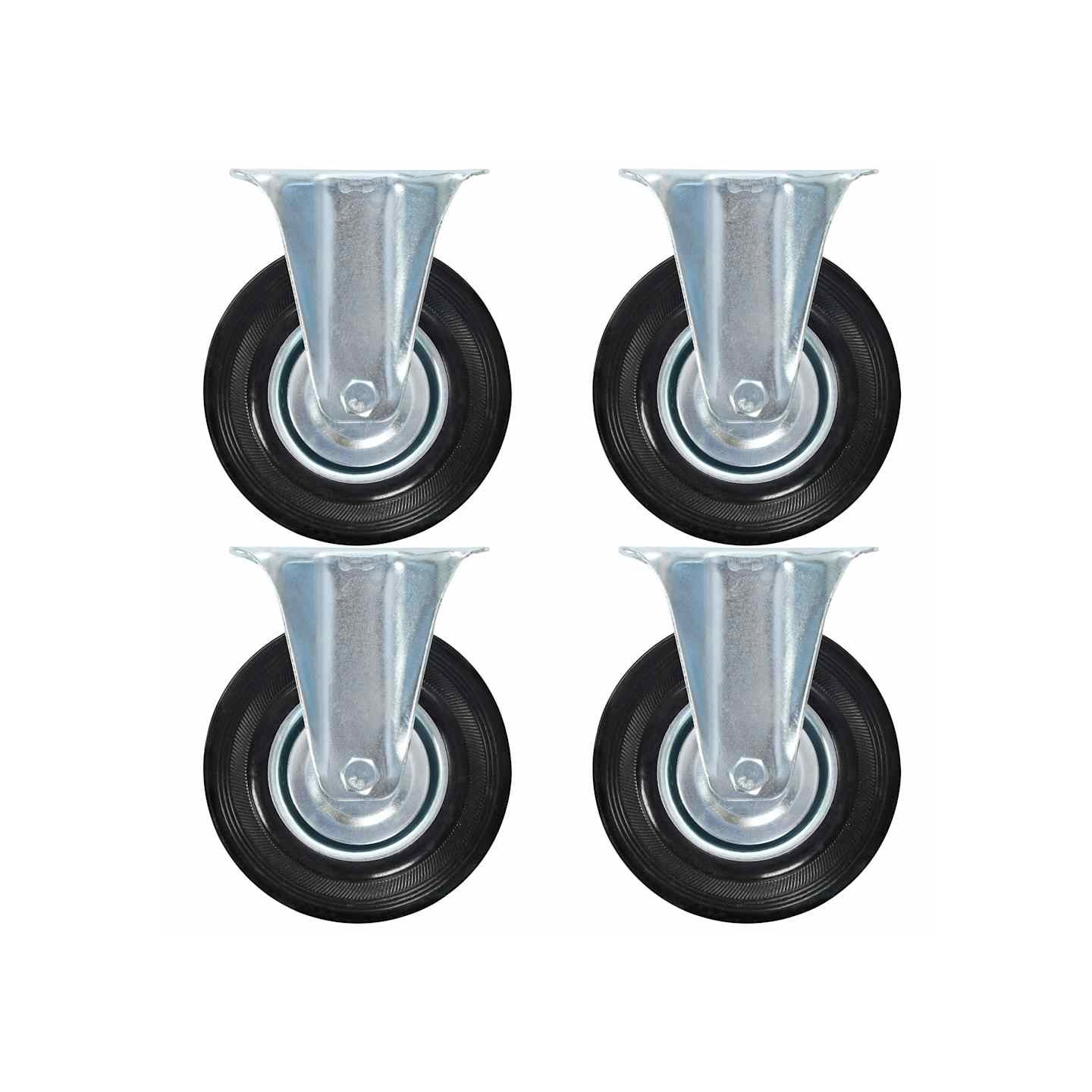 Roulettes fixes 4 pcs 125 mm