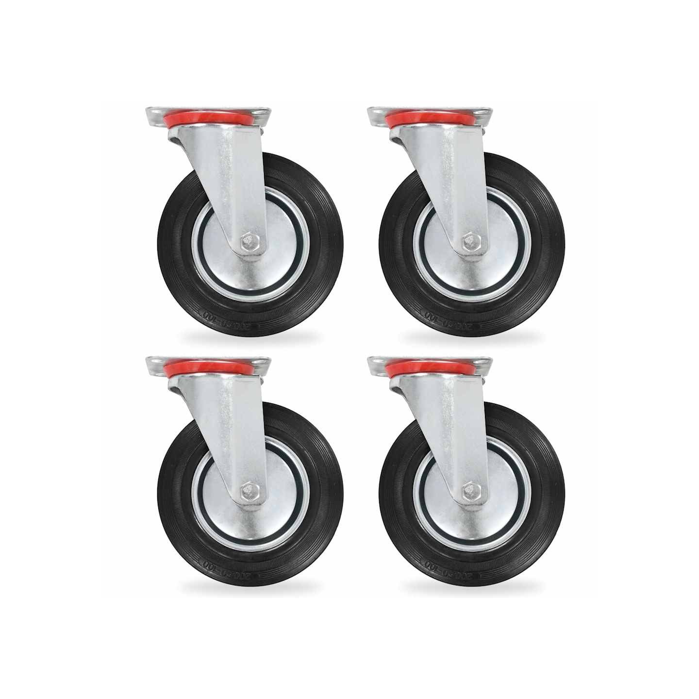 Roulettes pivotantes 4 pcs 200 mm