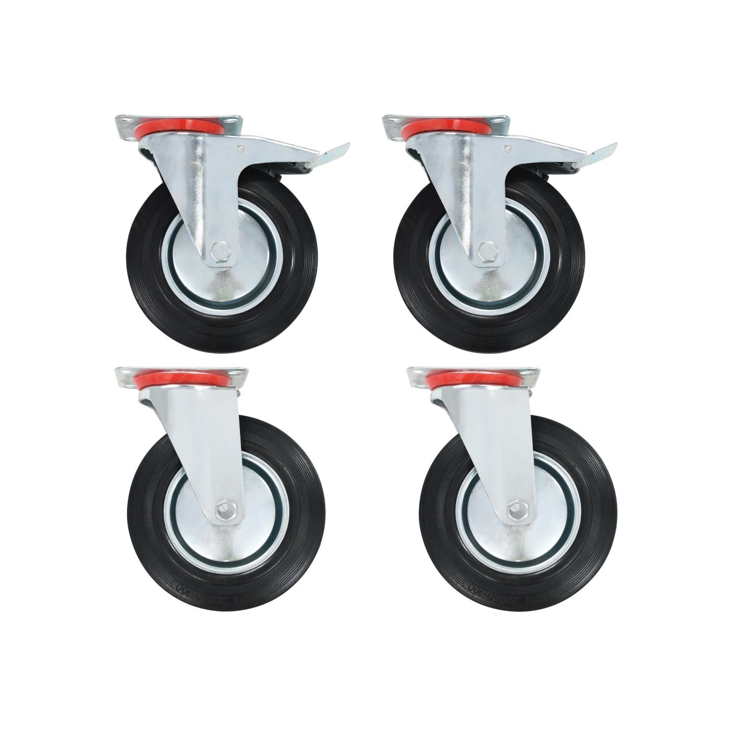 Roulettes pivotantes 4 pcs 200 mm