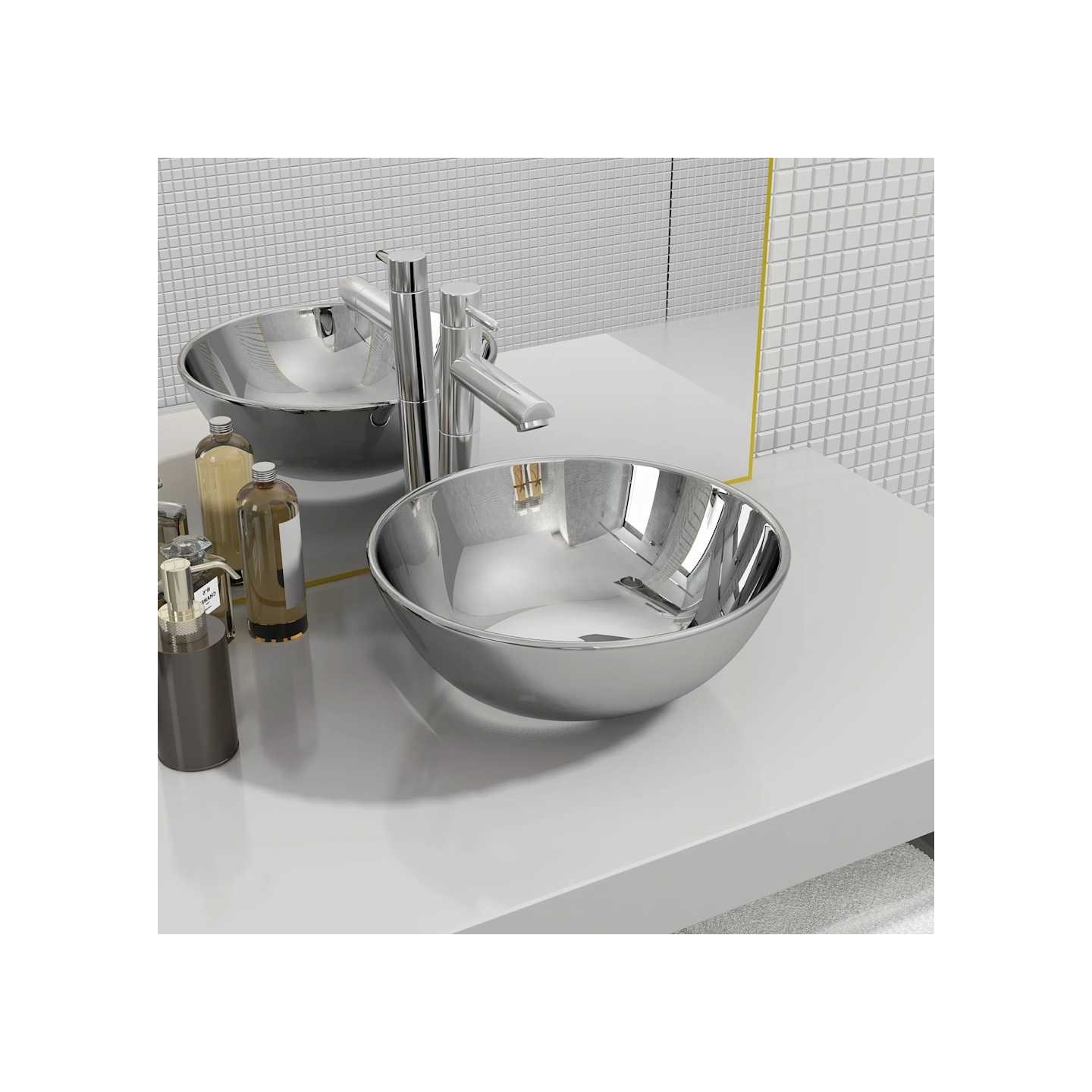 Lavabo 28 x 10 cm Céramique Argenté
