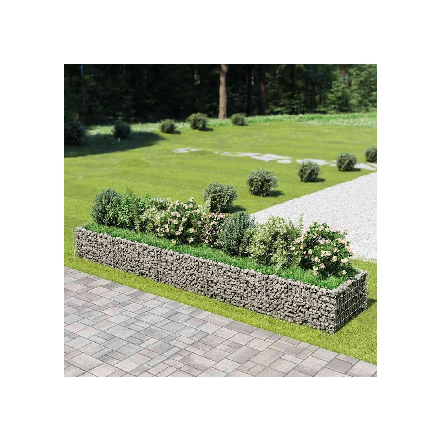 Lit surélevé à gabion Acier galvanisé 450x90x50 cm