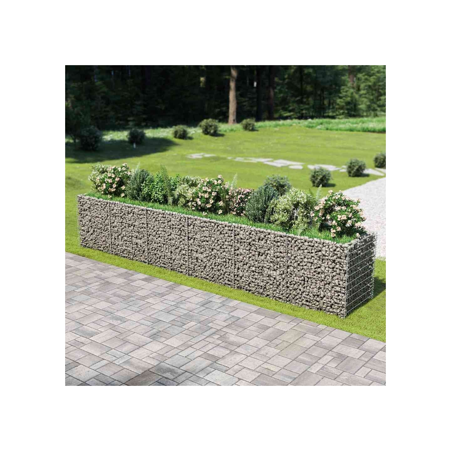 Lit surélevé à gabion Acier galvanisé 540x90x100 cm
