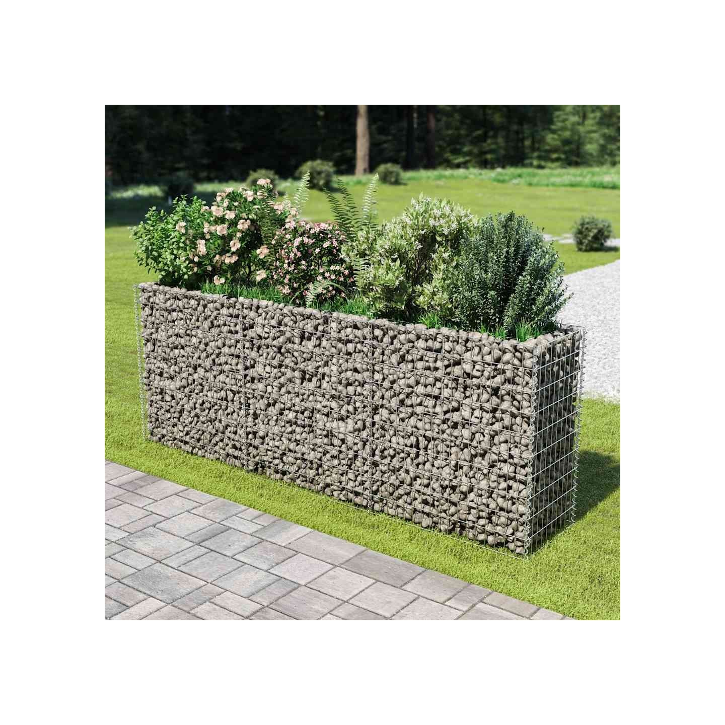 Lit surélevé à gabion Acier galvanisé 270x50x100 cm