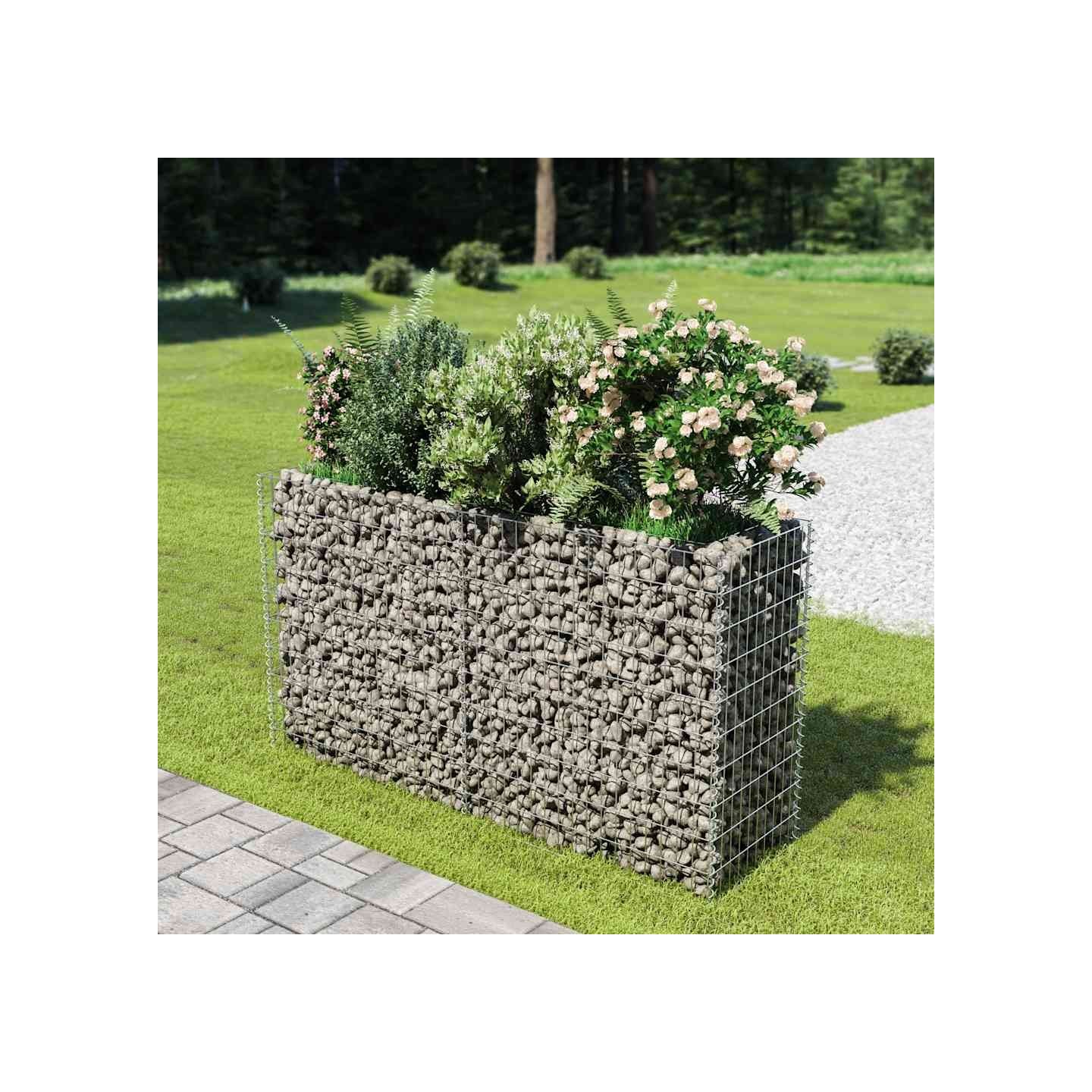 Lit surélevé à gabion Acier galvanisé 180x50x100 cm