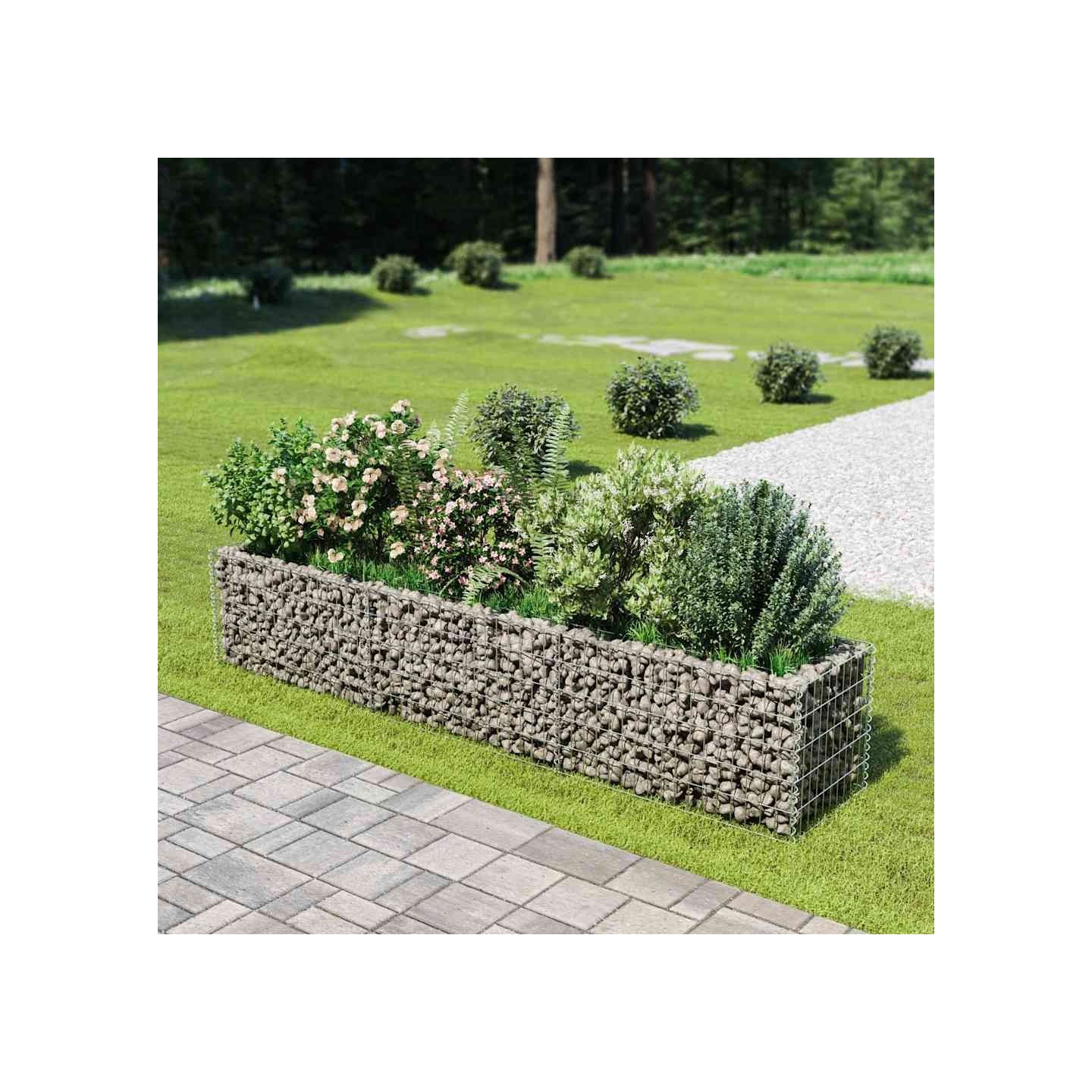 Lit surélevé à gabion Acier galvanisé 270x50x50 cm