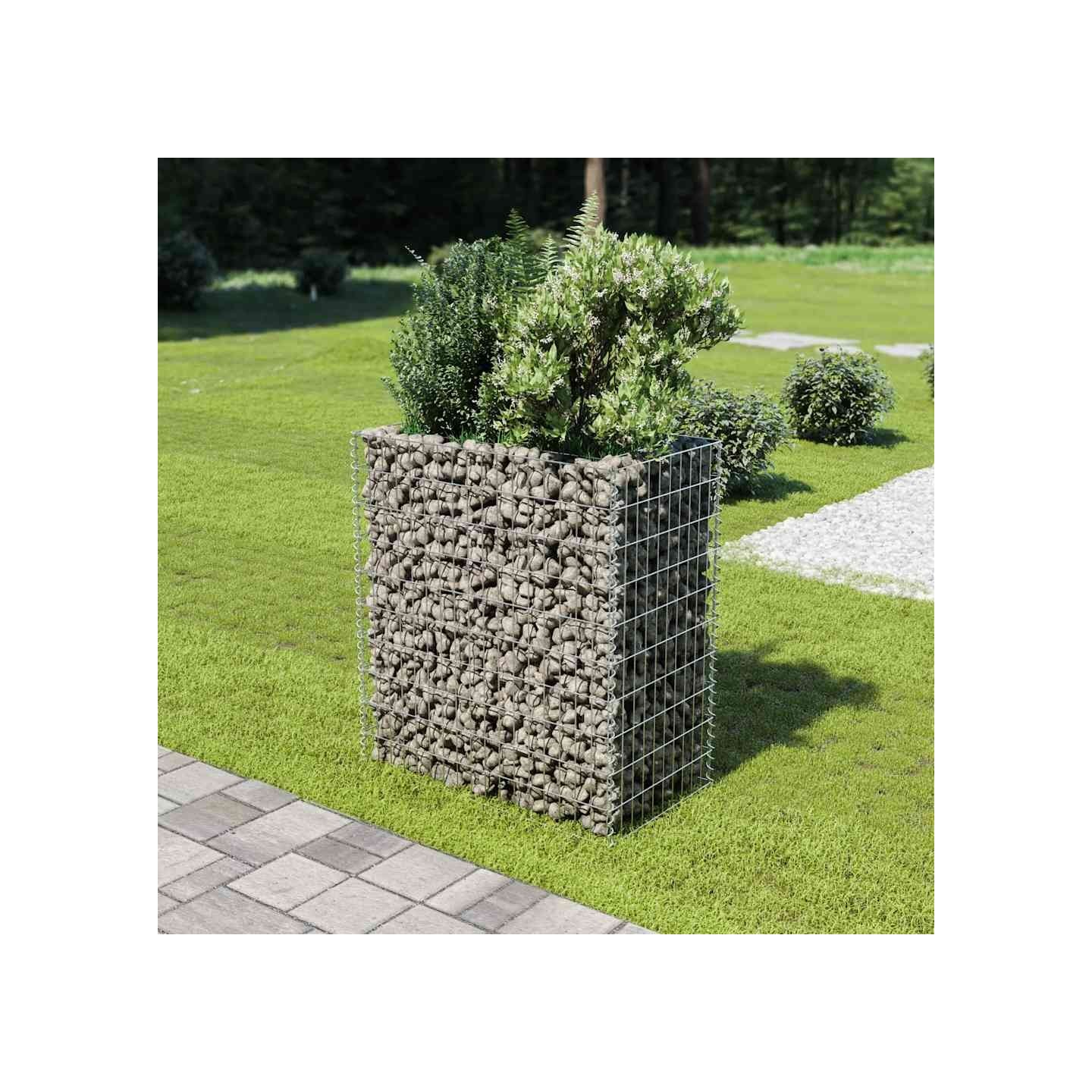 Lit surélevé à gabion Acier galvanisé 90x50x100 cm
