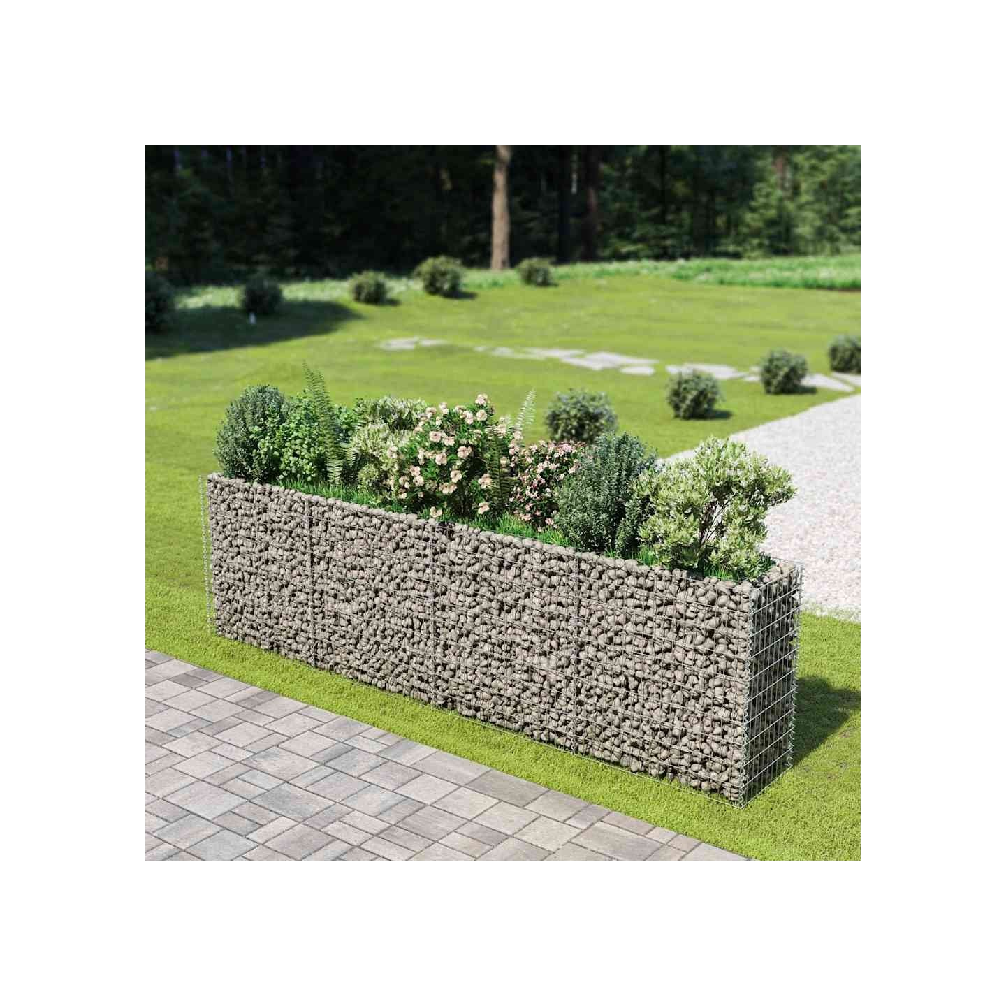 Lit surélevé à gabion Acier galvanisé 360x50x100 cm