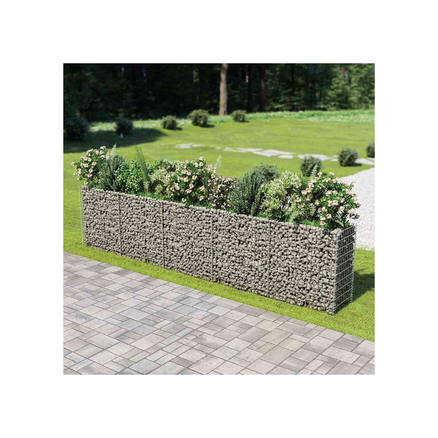 Lit surélevé à gabion Acier galvanisé 450x50x100 cm
