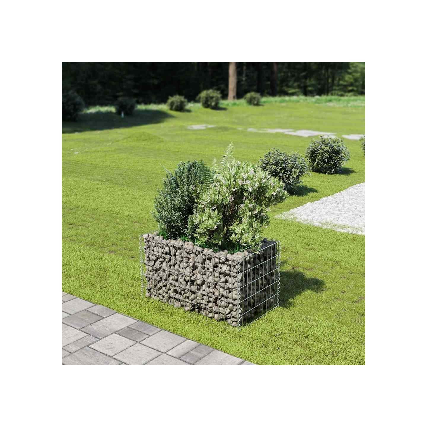 Lit surélevé à gabion Acier galvanisé 90x50x50 cm