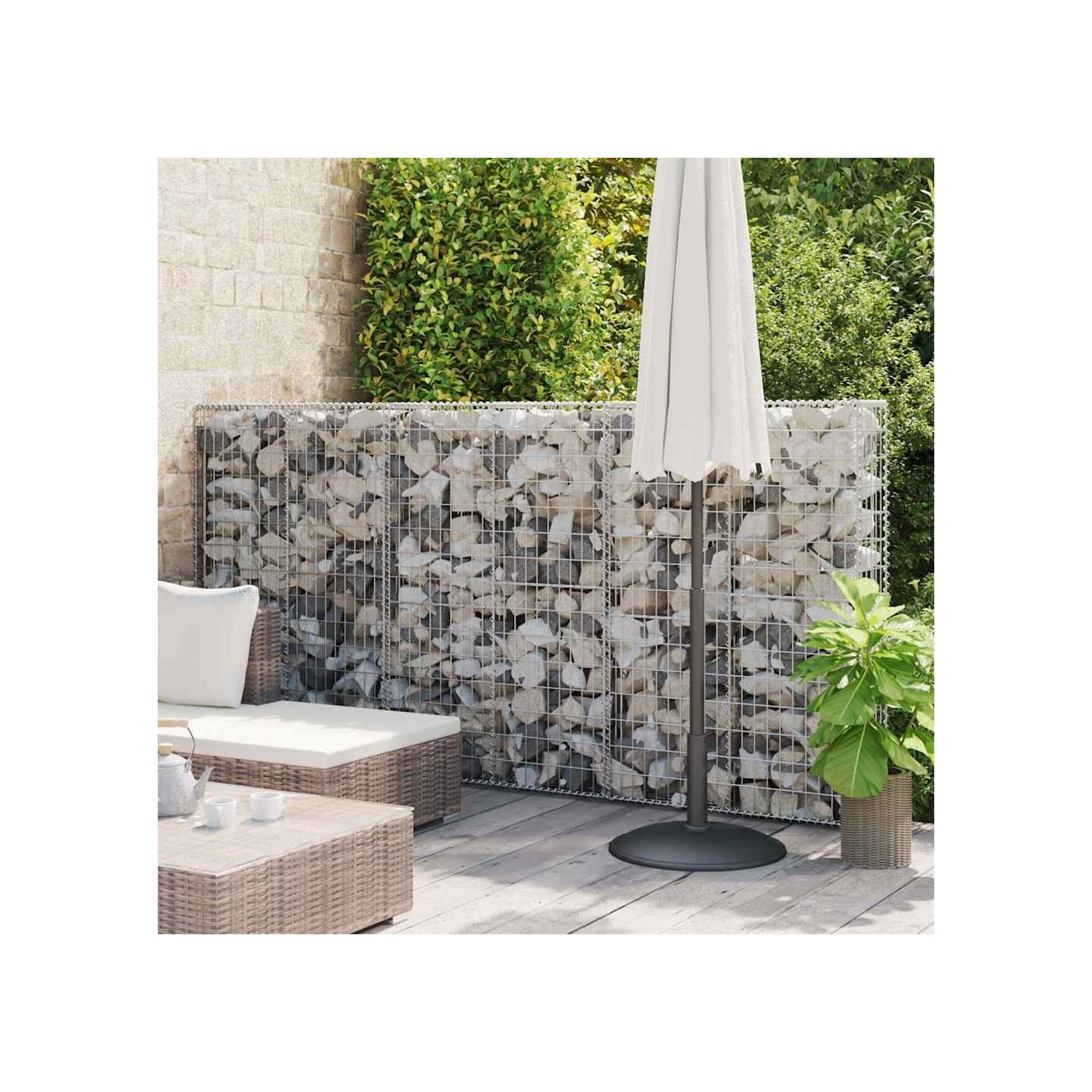 Mur à gabion avec couvercles Acier galvanisé 100x20x150 cm