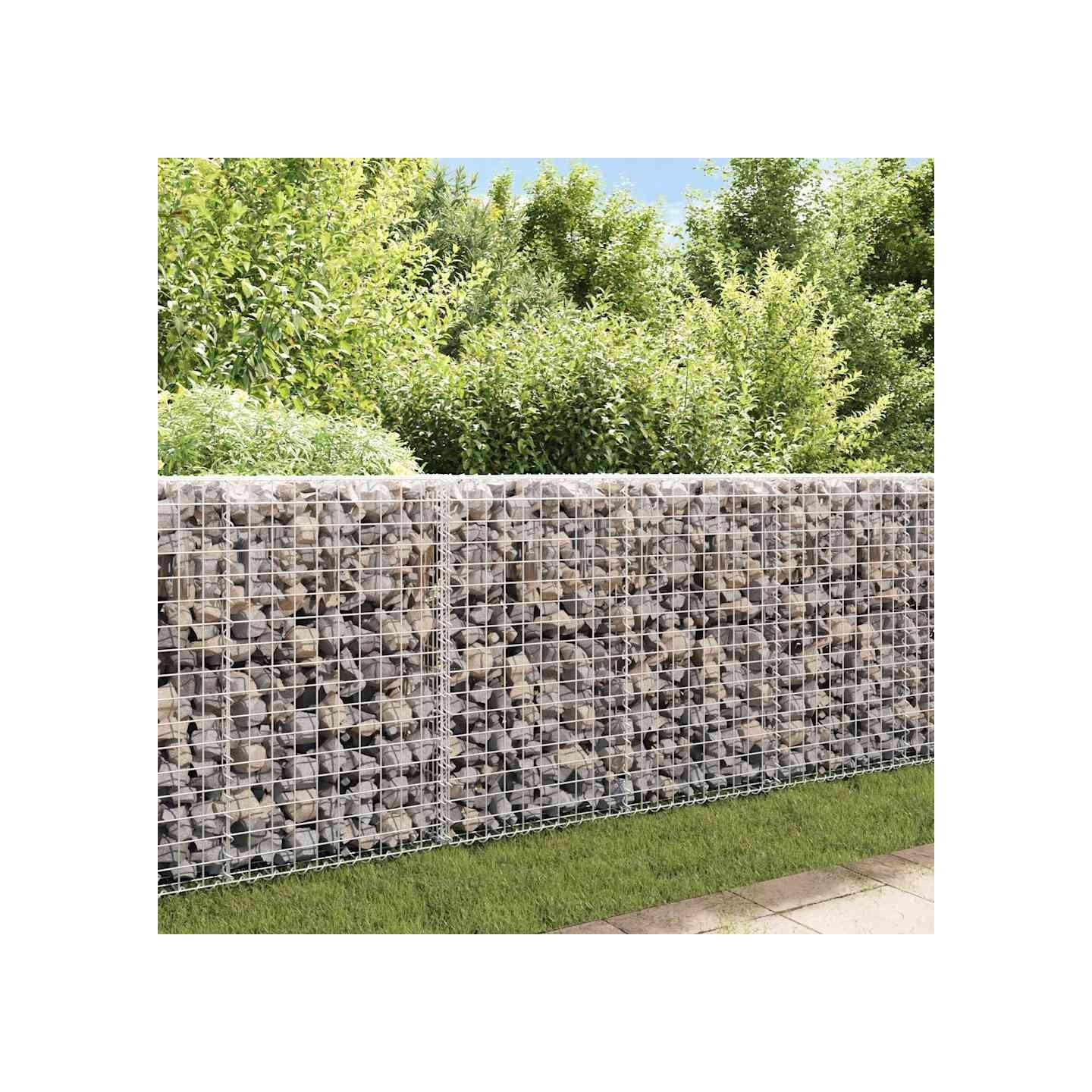 Mur à gabion avec couvercles Acier galvanisé 200 x 20 x 85 cm
