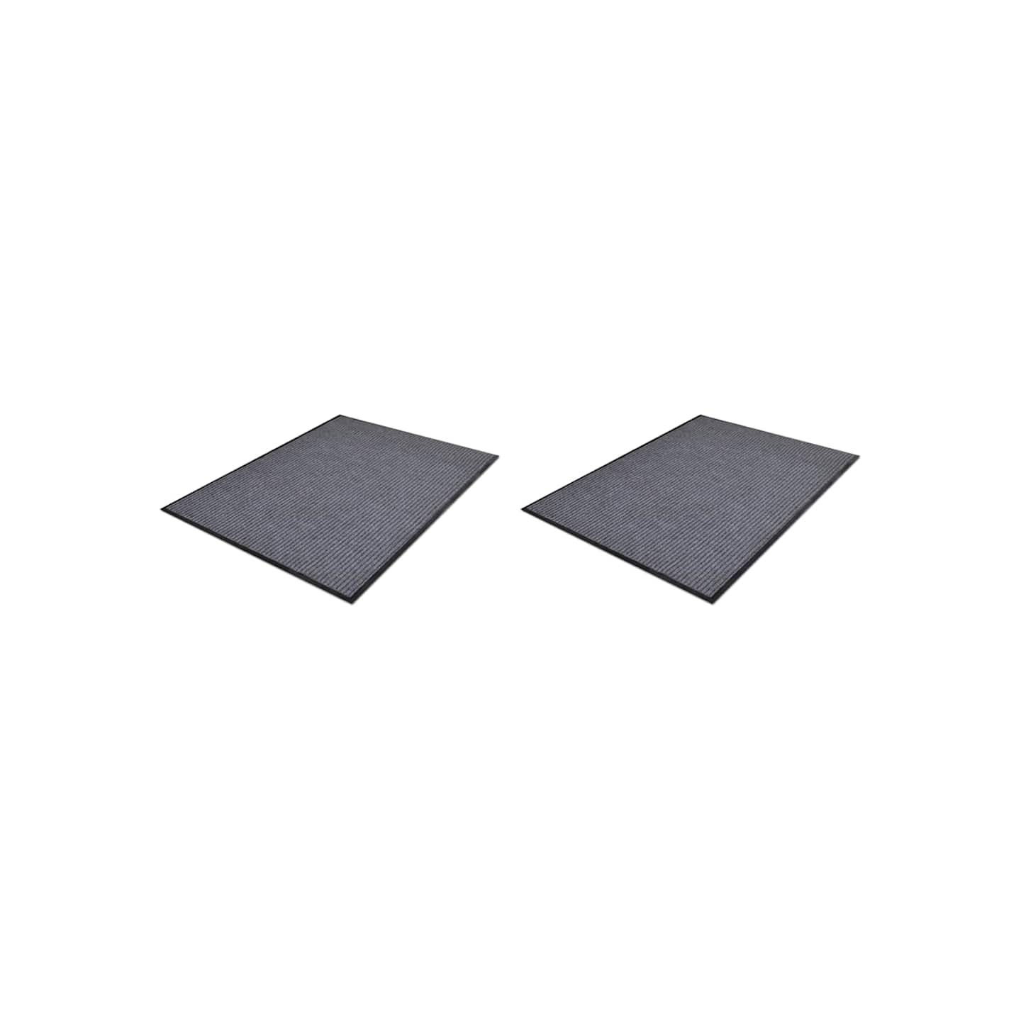 Paillassons 2 pcs PVC Gris 90x60 cm
