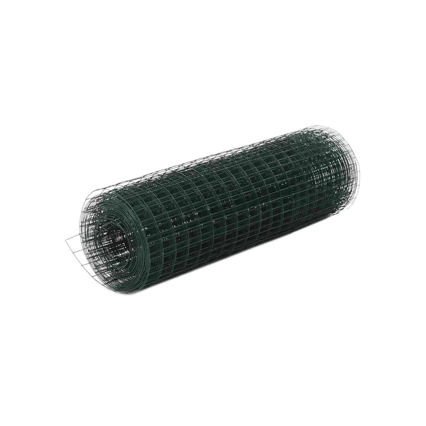 Grillage acier avec revêtement en PVC 25x0,5 m vert
