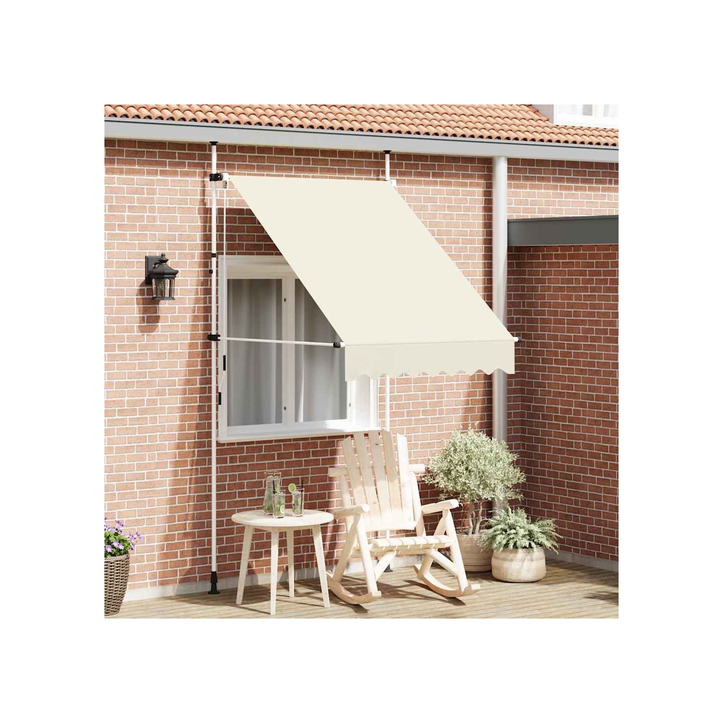 Auvent manuel rétractable 150 cm Crème