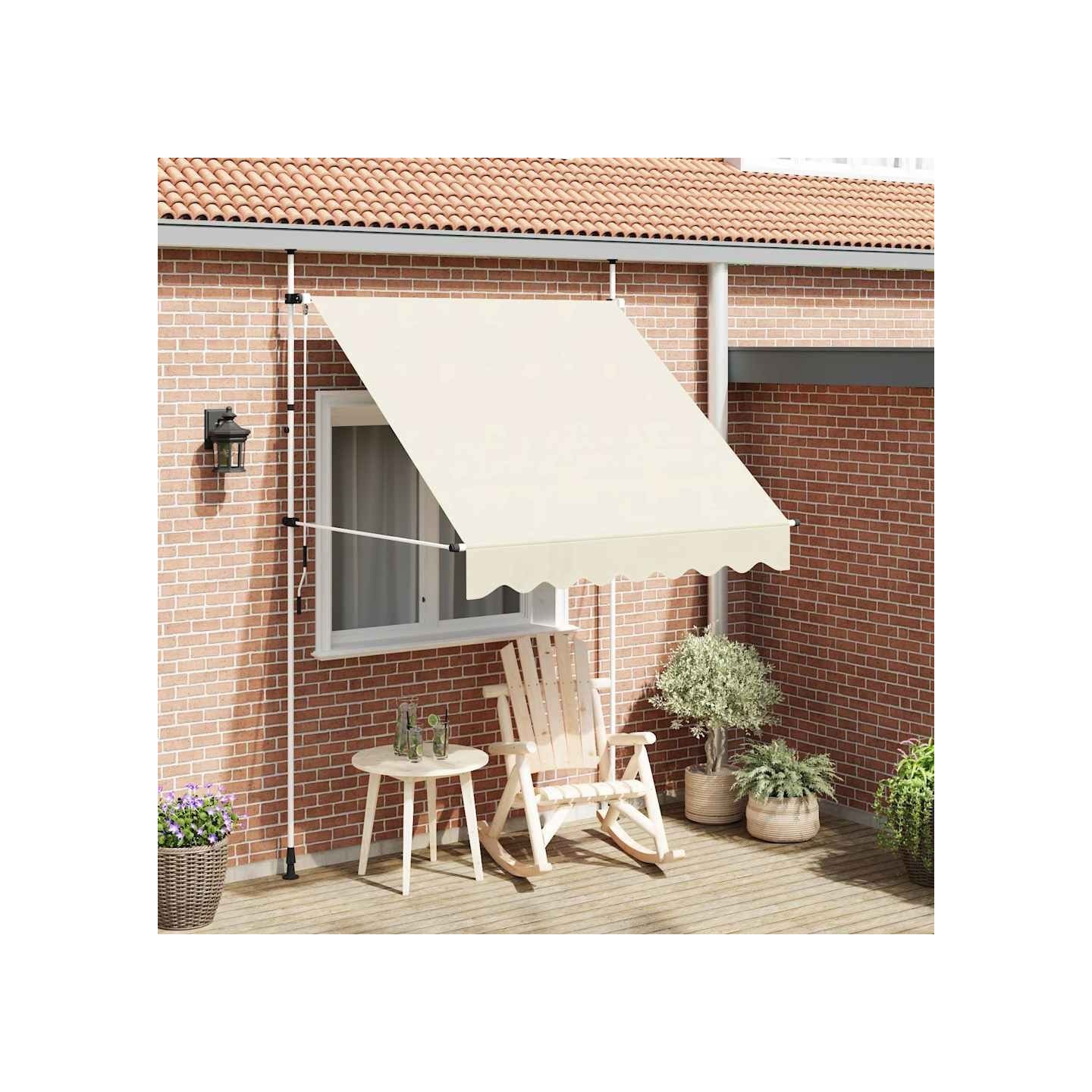 Auvent manuel rétractable 200 cm Crème