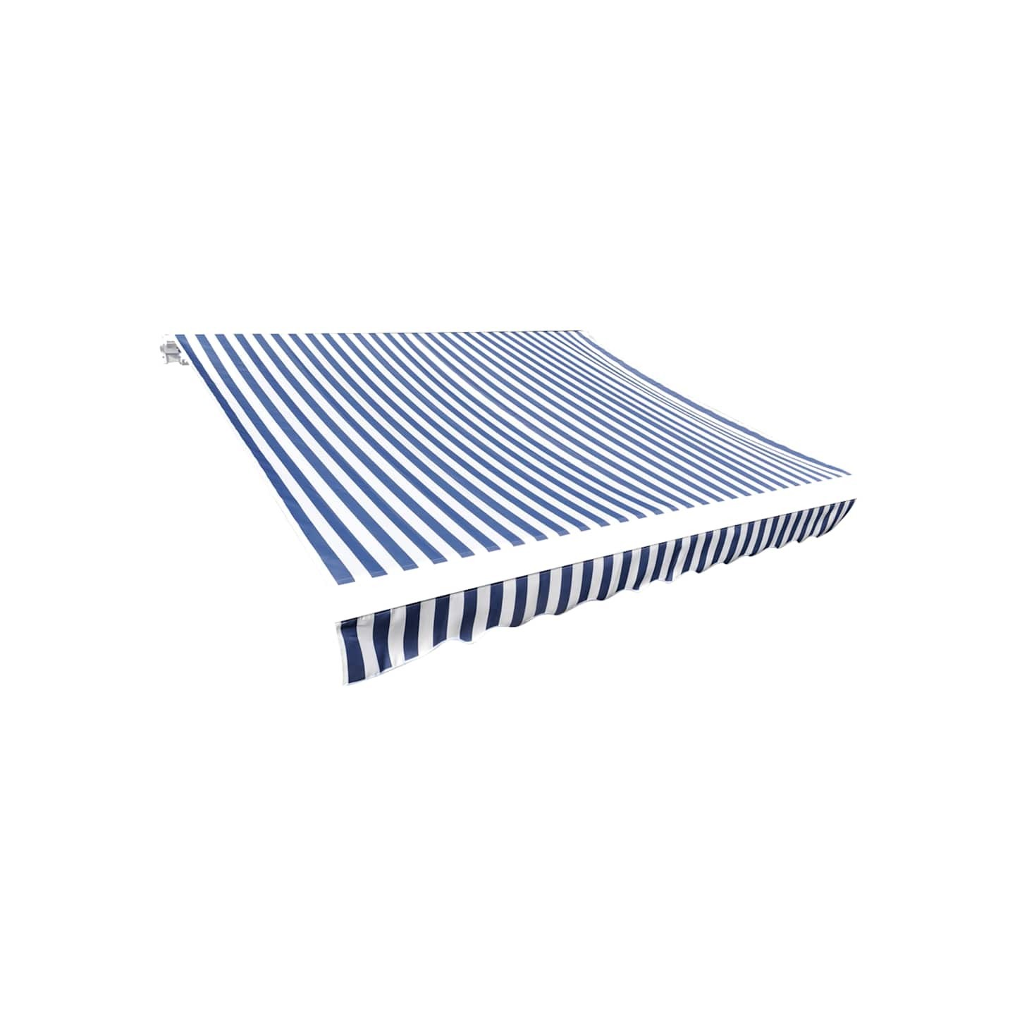 Tissu de remplacement pour auvent bleu et blanc 350x250 cm polyester