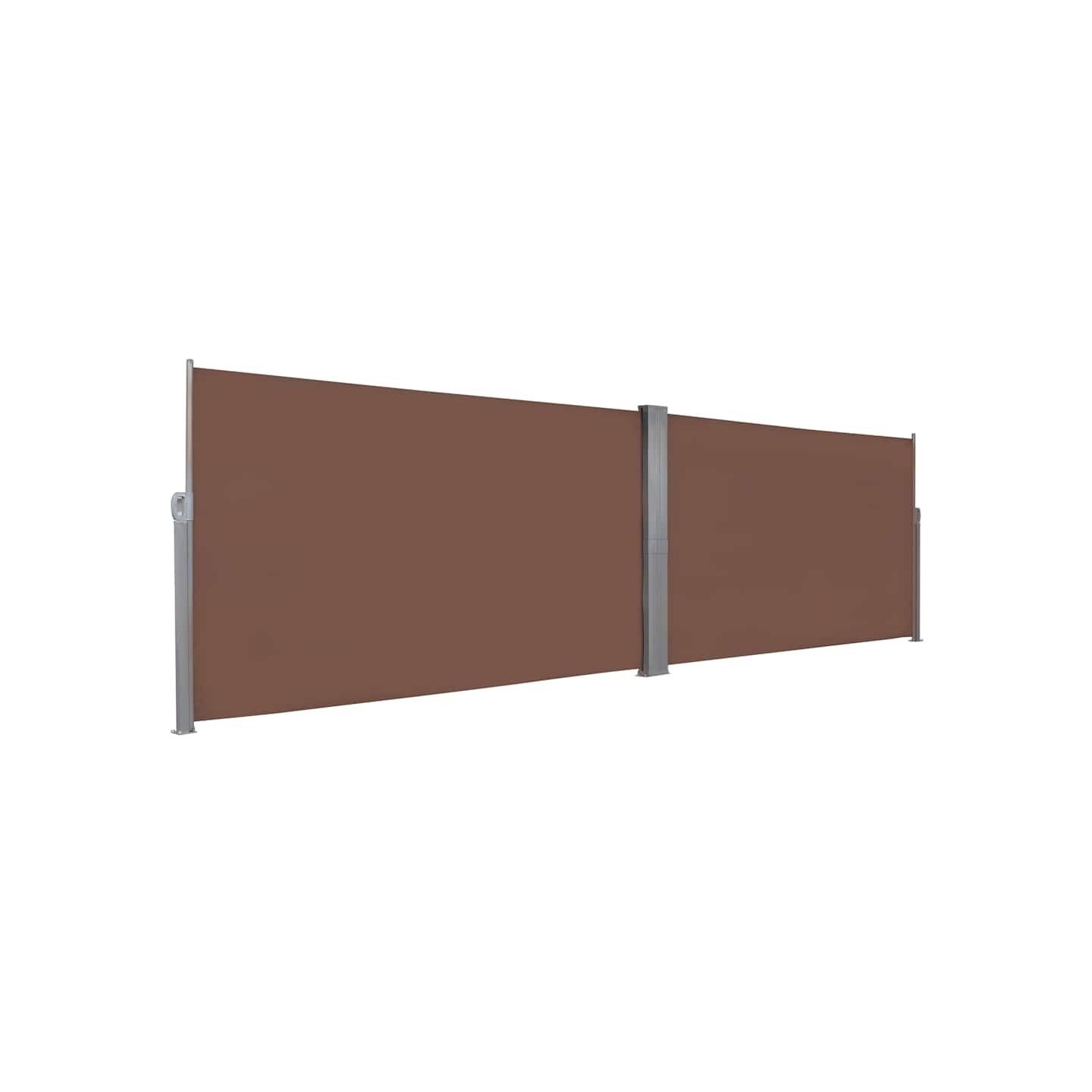 Auvent latéral rétractable 160 x 600 cm Marron