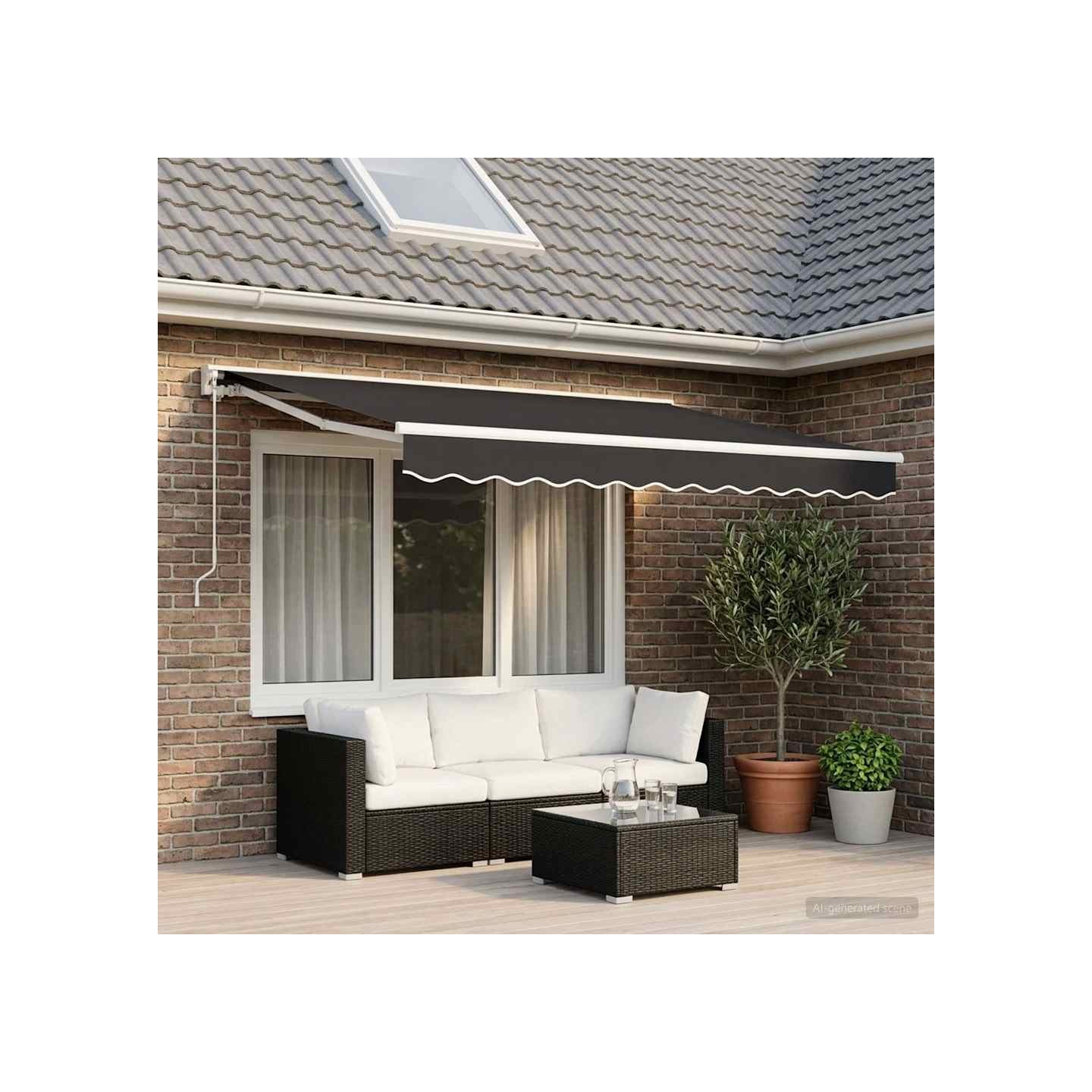 Tissu de remplacement pour auvent gris 300x250 cm polyester