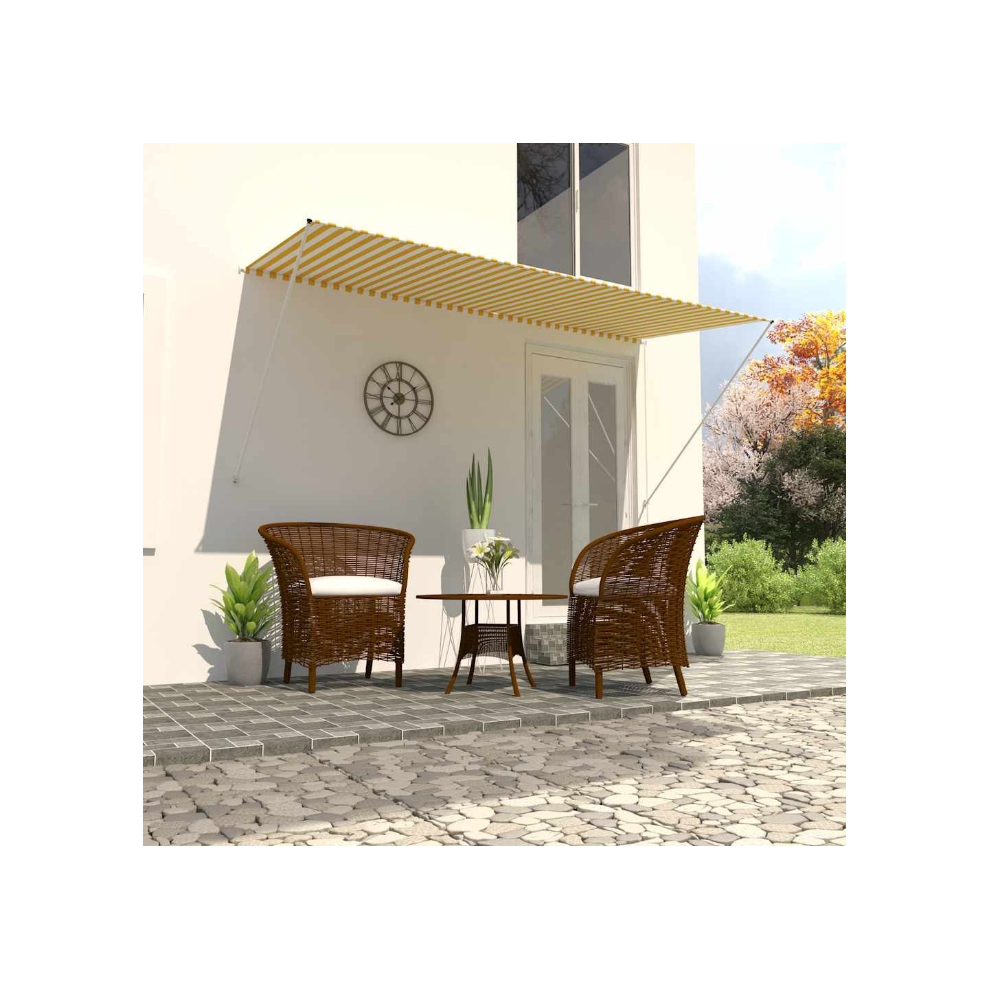 Auvent rétractable 300x150 cm Jaune et blanc