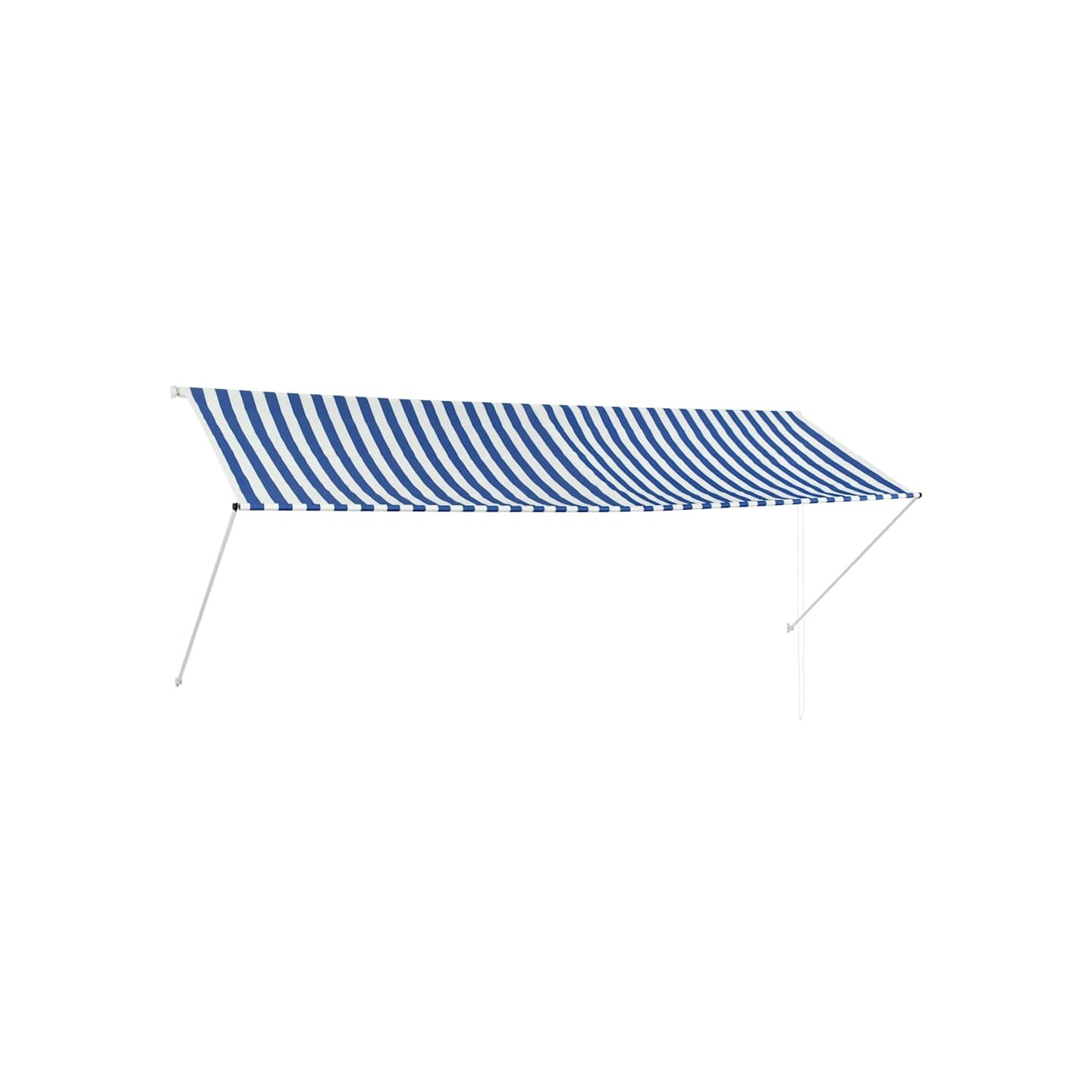 Auvent rétractable 350x150 cm Bleu et blanc