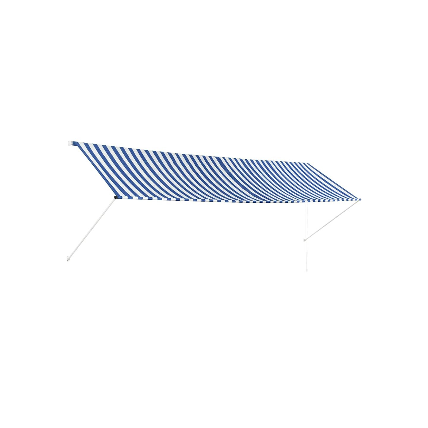 Auvent rétractable 400x150 cm Bleu et blanc