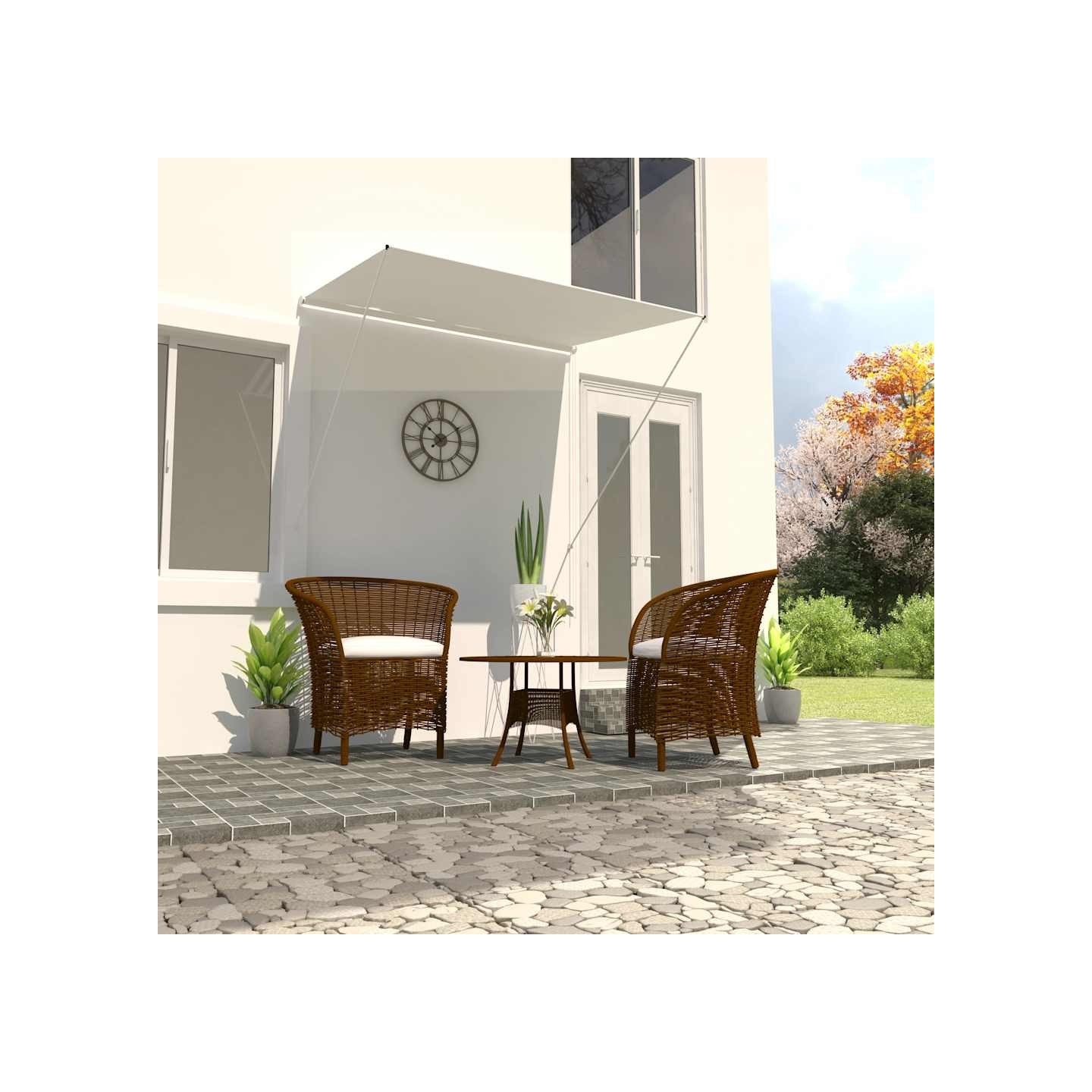 Auvent rétractable 150x150 cm Crème