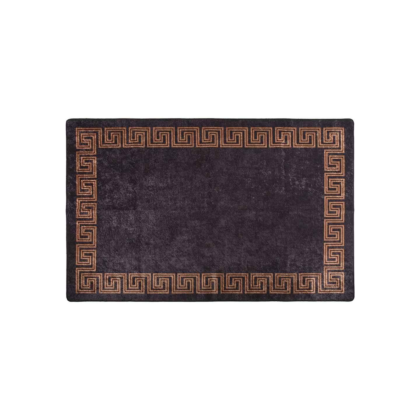Tapis lavable 80x150 cm Noir et doré