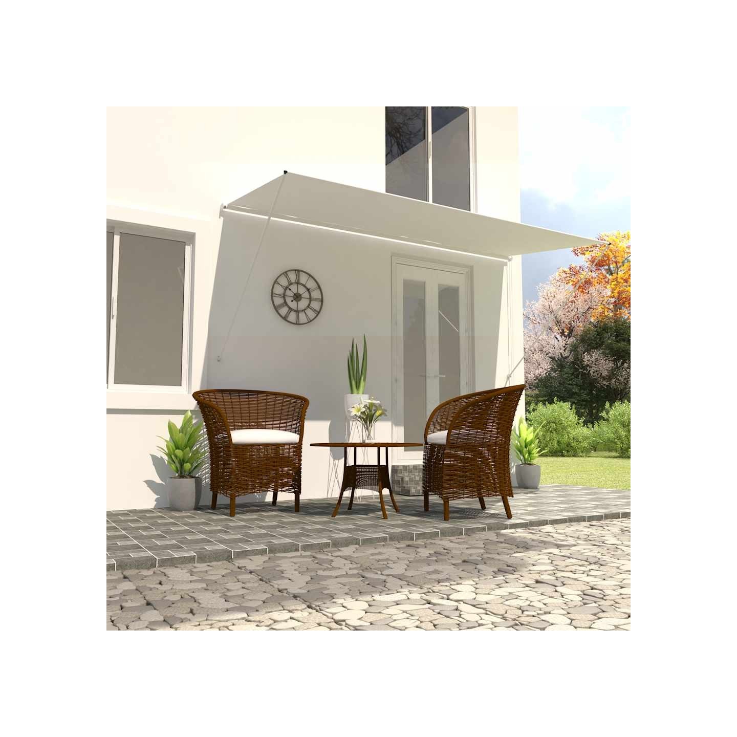 Auvent rétractable 400x150 cm Crème