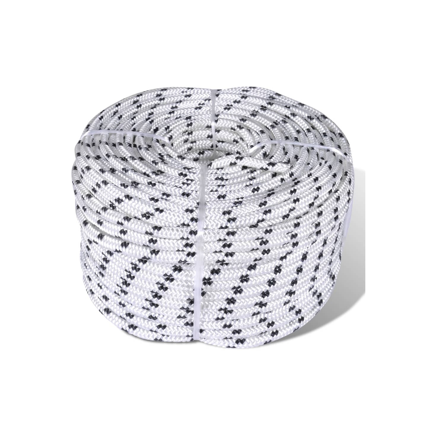 Corde de bateau tressée Polyester 6 mm 250 m Blanc