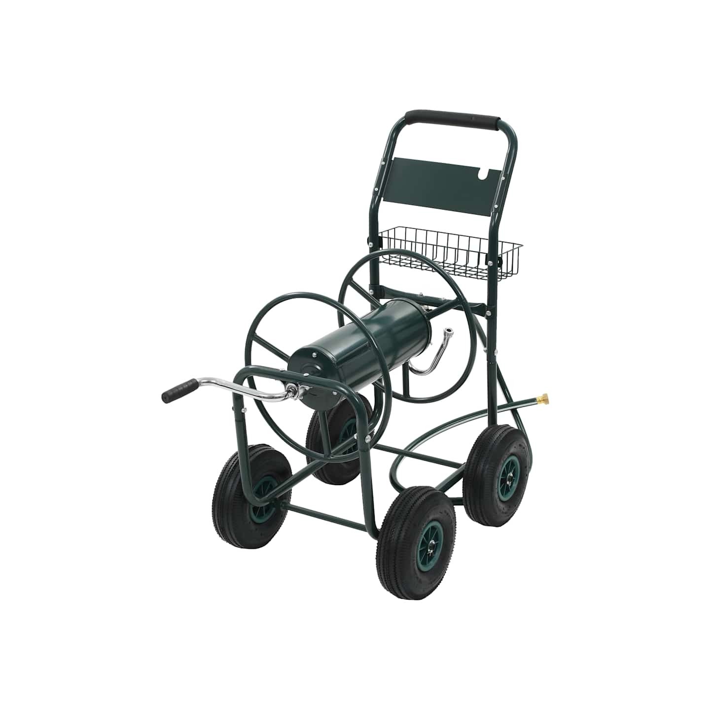 Chariot dévidoir avec connecteur de tuyau 1/2" 75 m Acier