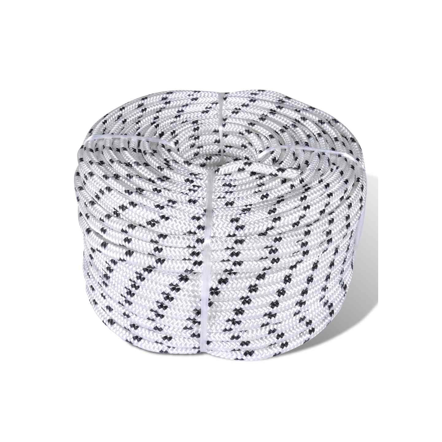 Corde de bateau tressée Polyester 6 mm 500 m Blanc